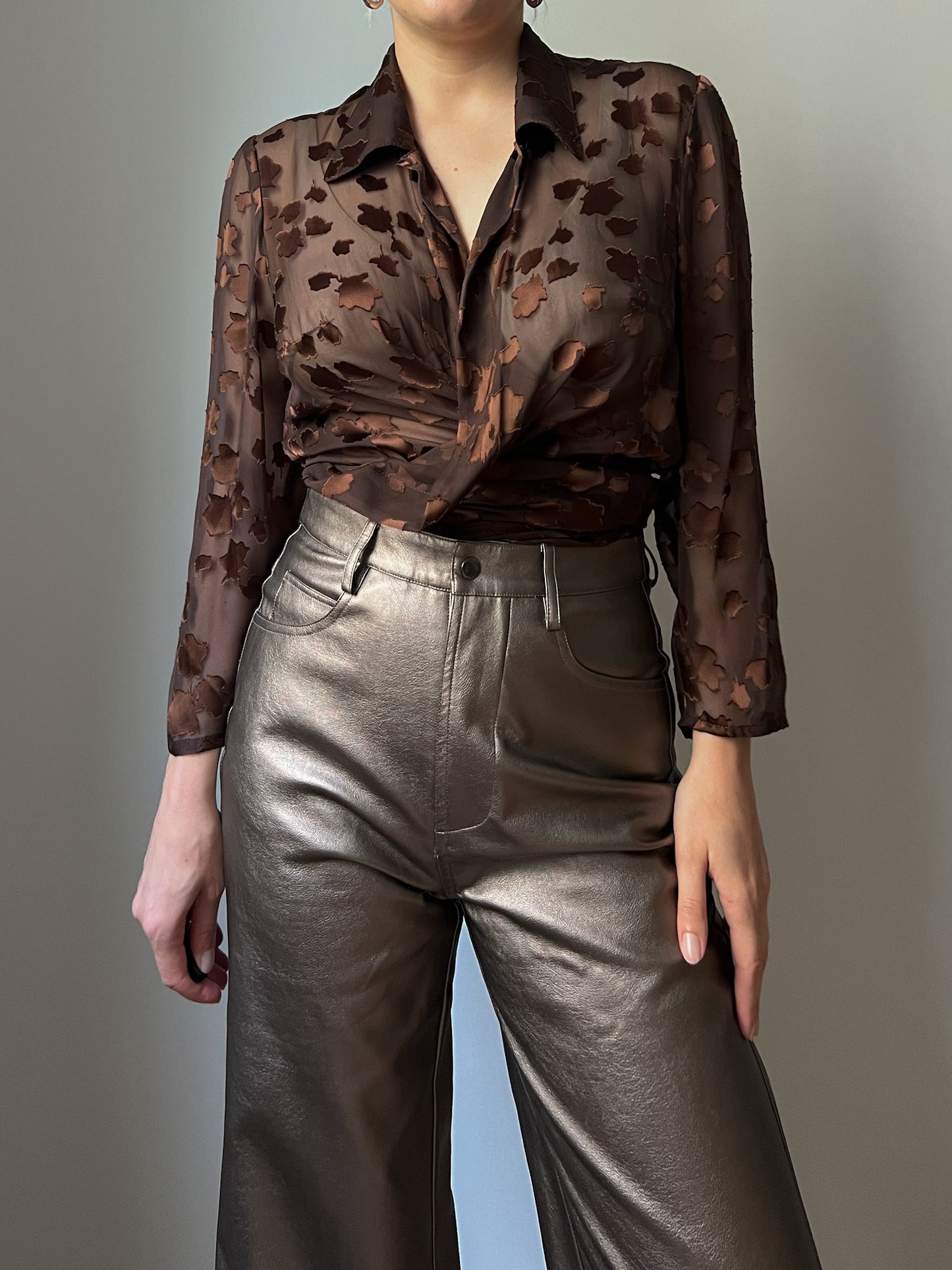 Pure silk brown blouse