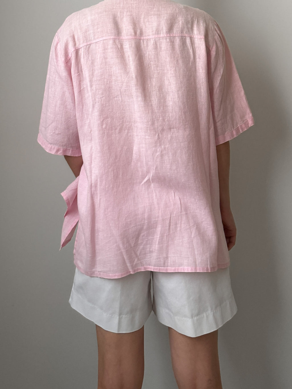 Pure linen pink shirt