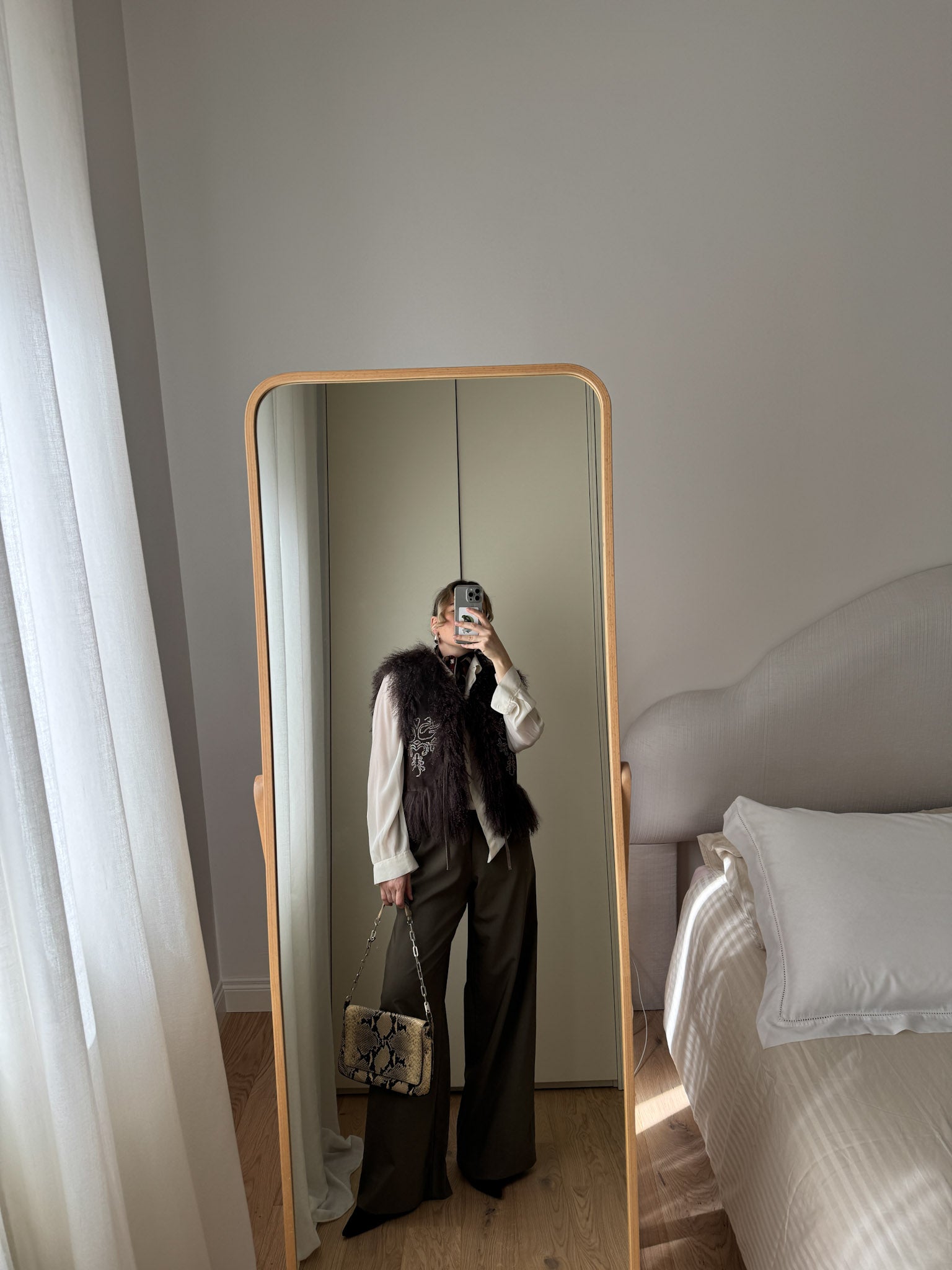 Mongolia and suede gilet