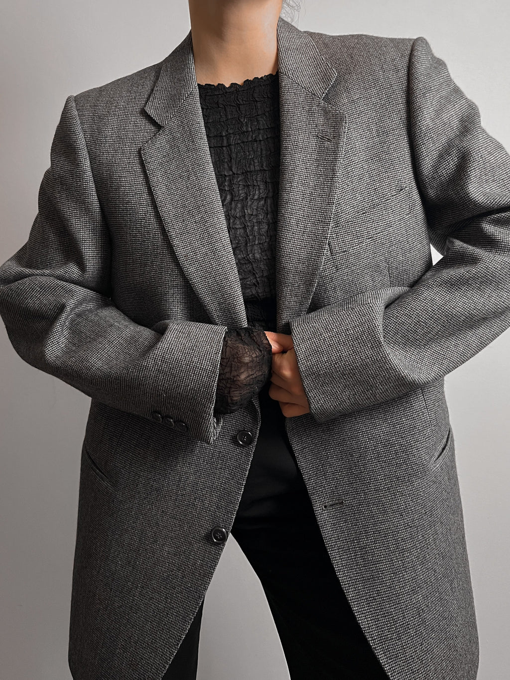 Pure wool check blazer