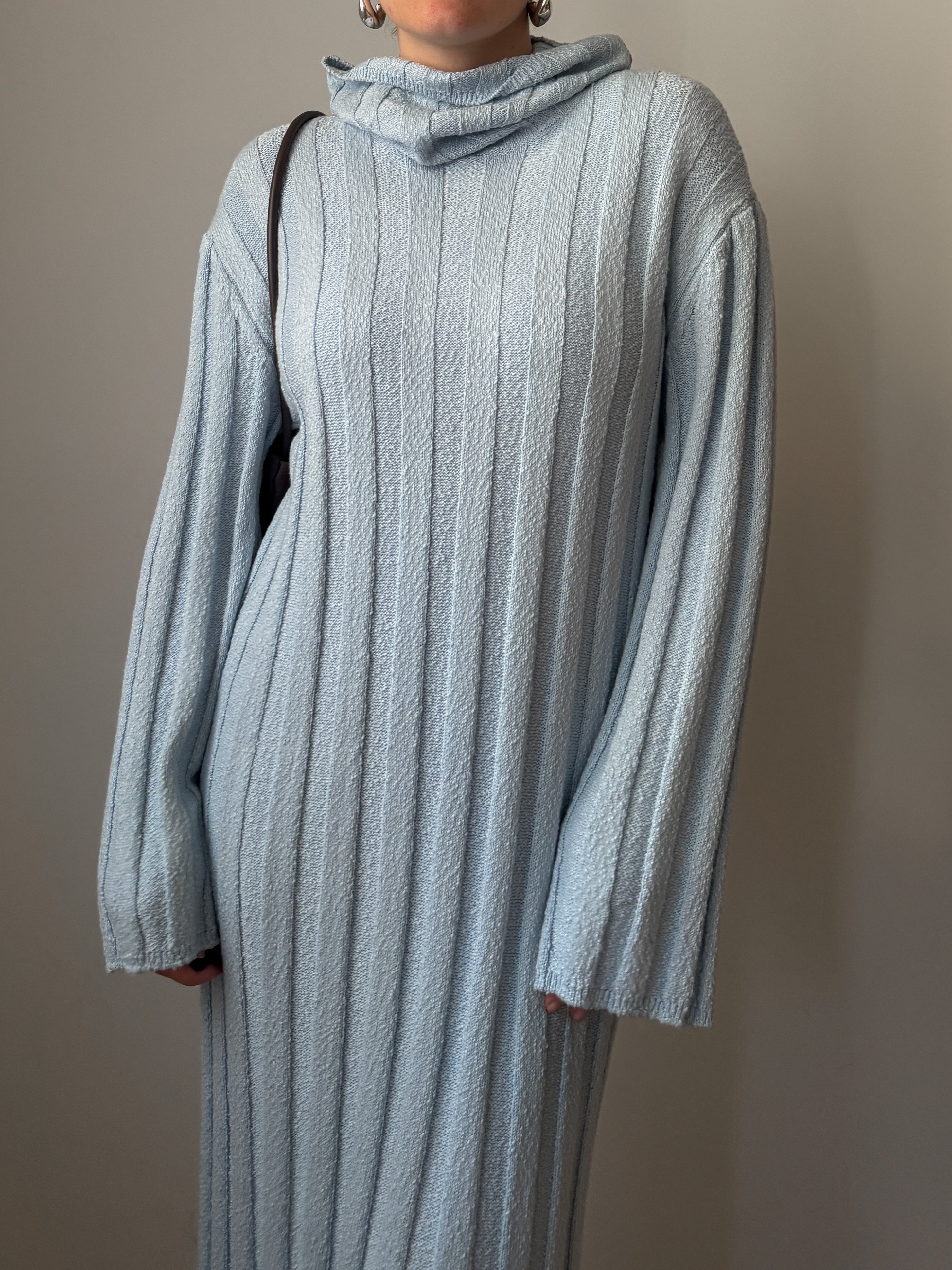 Wool blend sky maxi dress