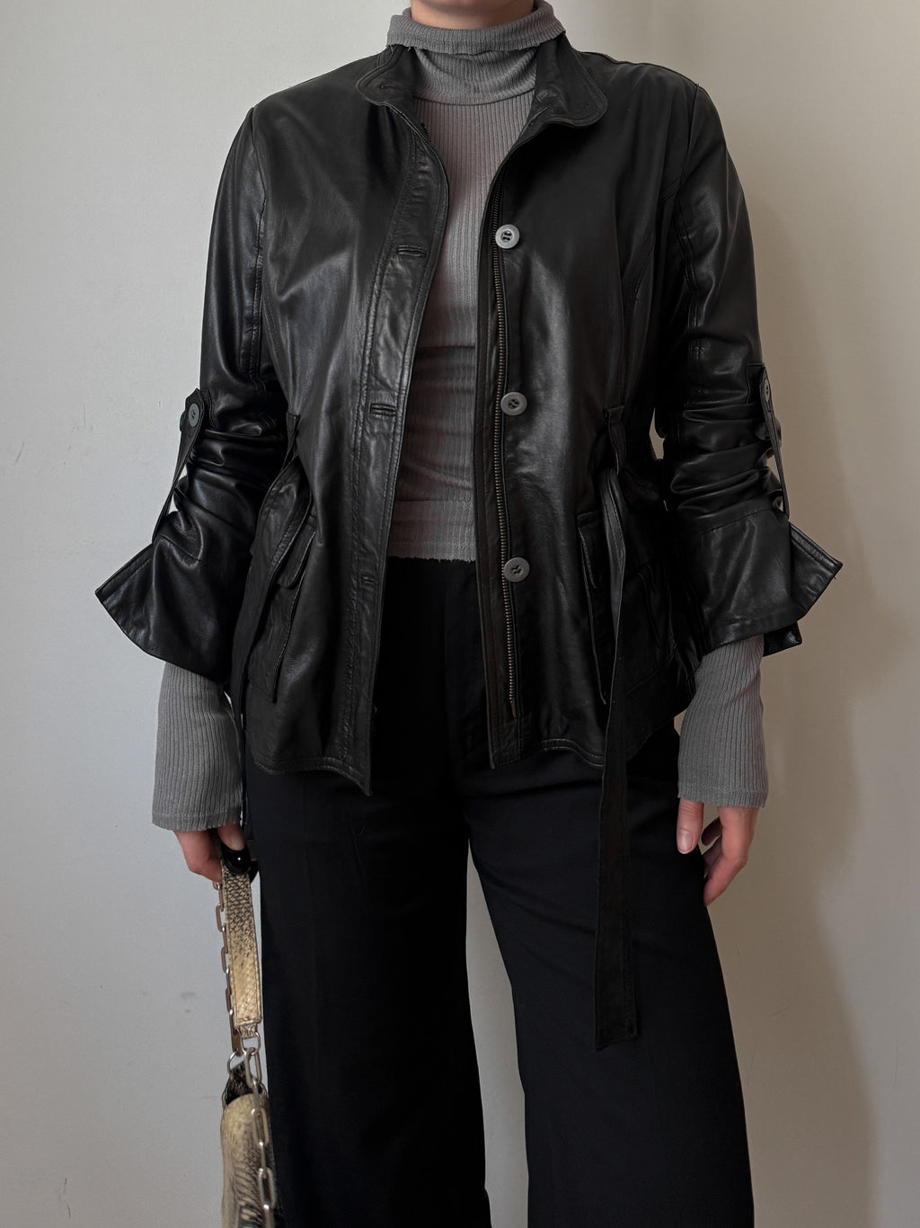 Real leather black jacket