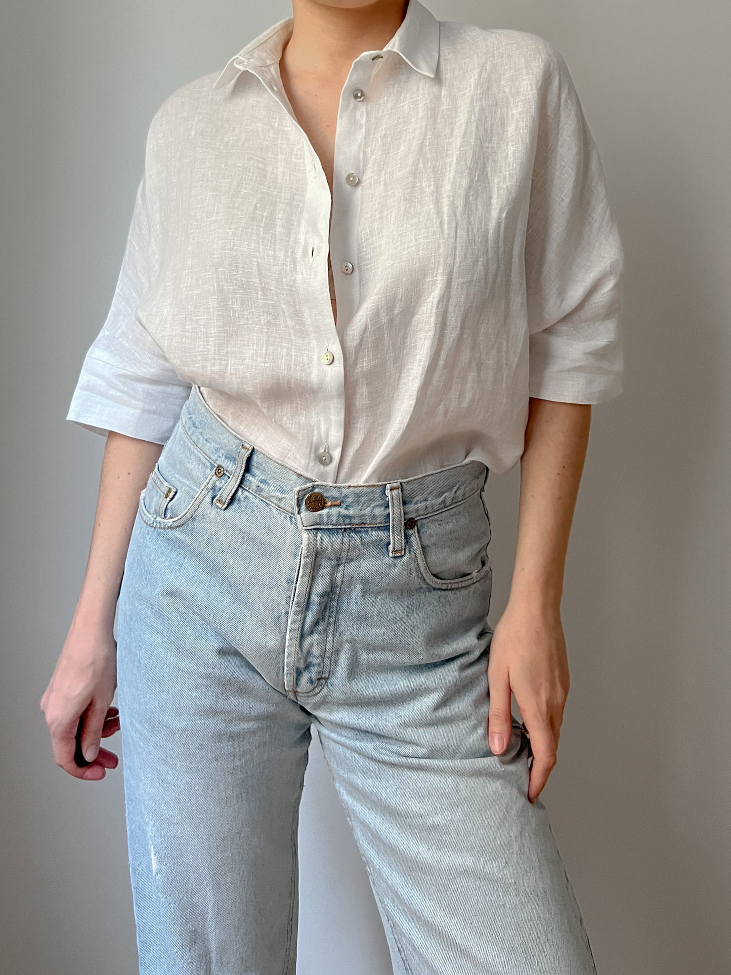 Pure linen white shirt