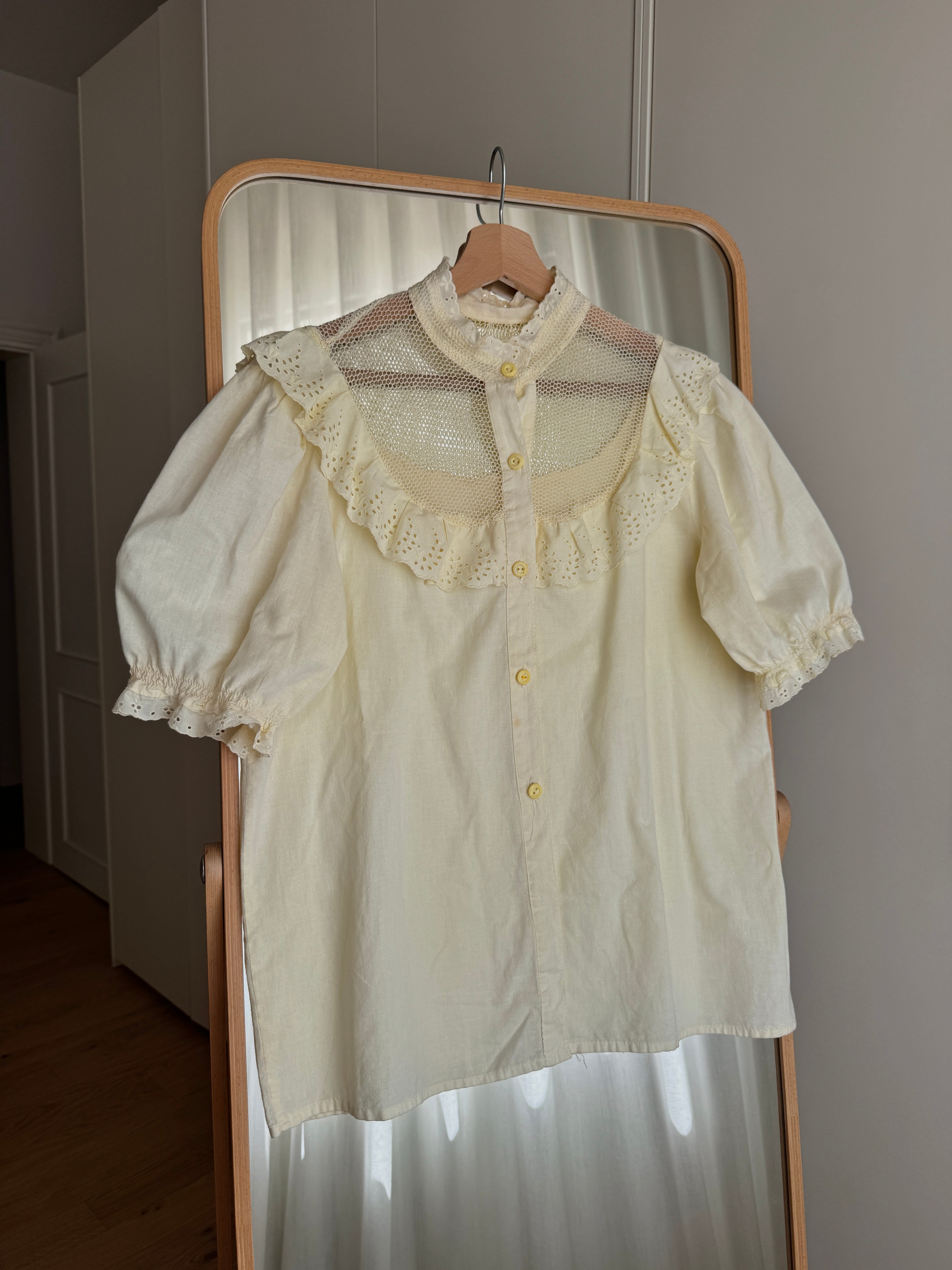 Blusa in puro cotone color burro