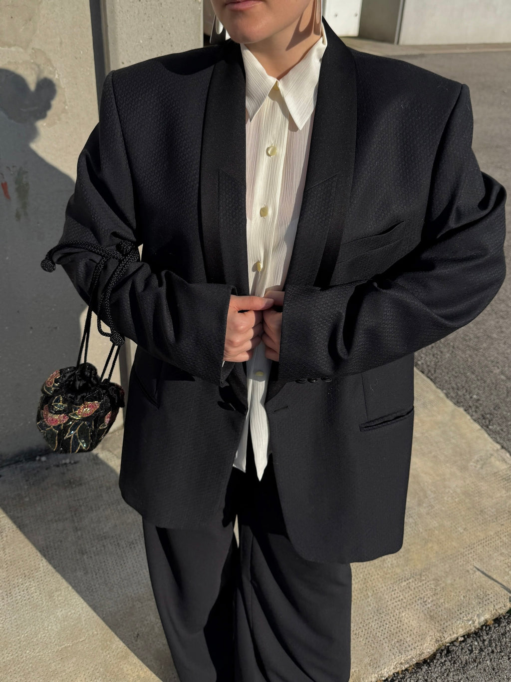 Lebole wool and satin blazer