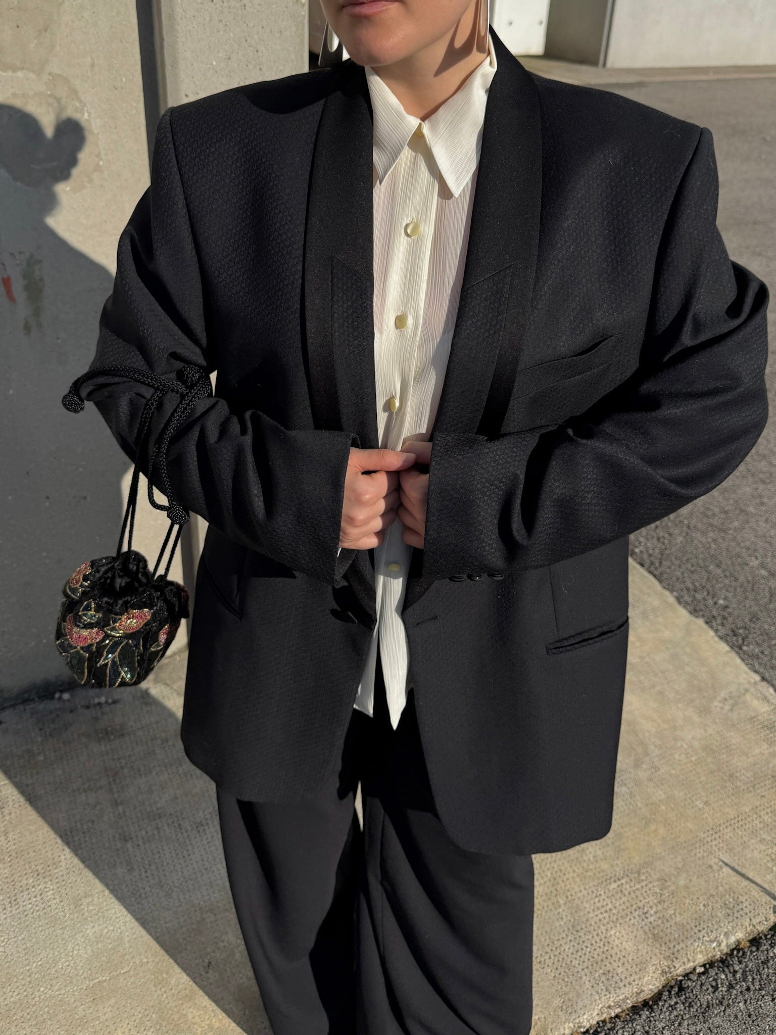 Lebole wool and satin blazer