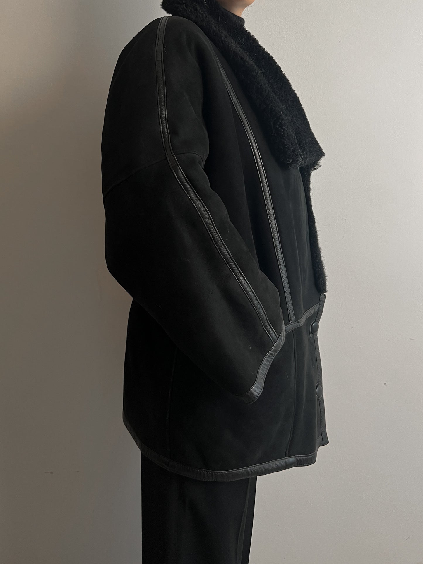 Vintage black Shearling coat