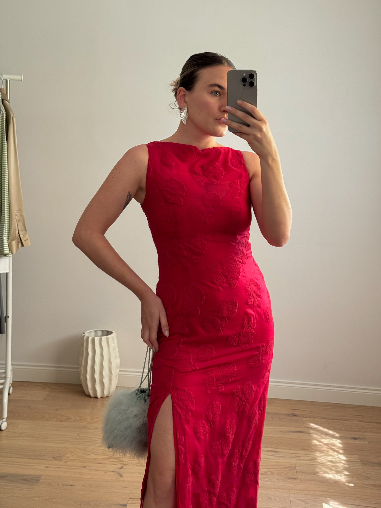 Embroidered strawberry dress