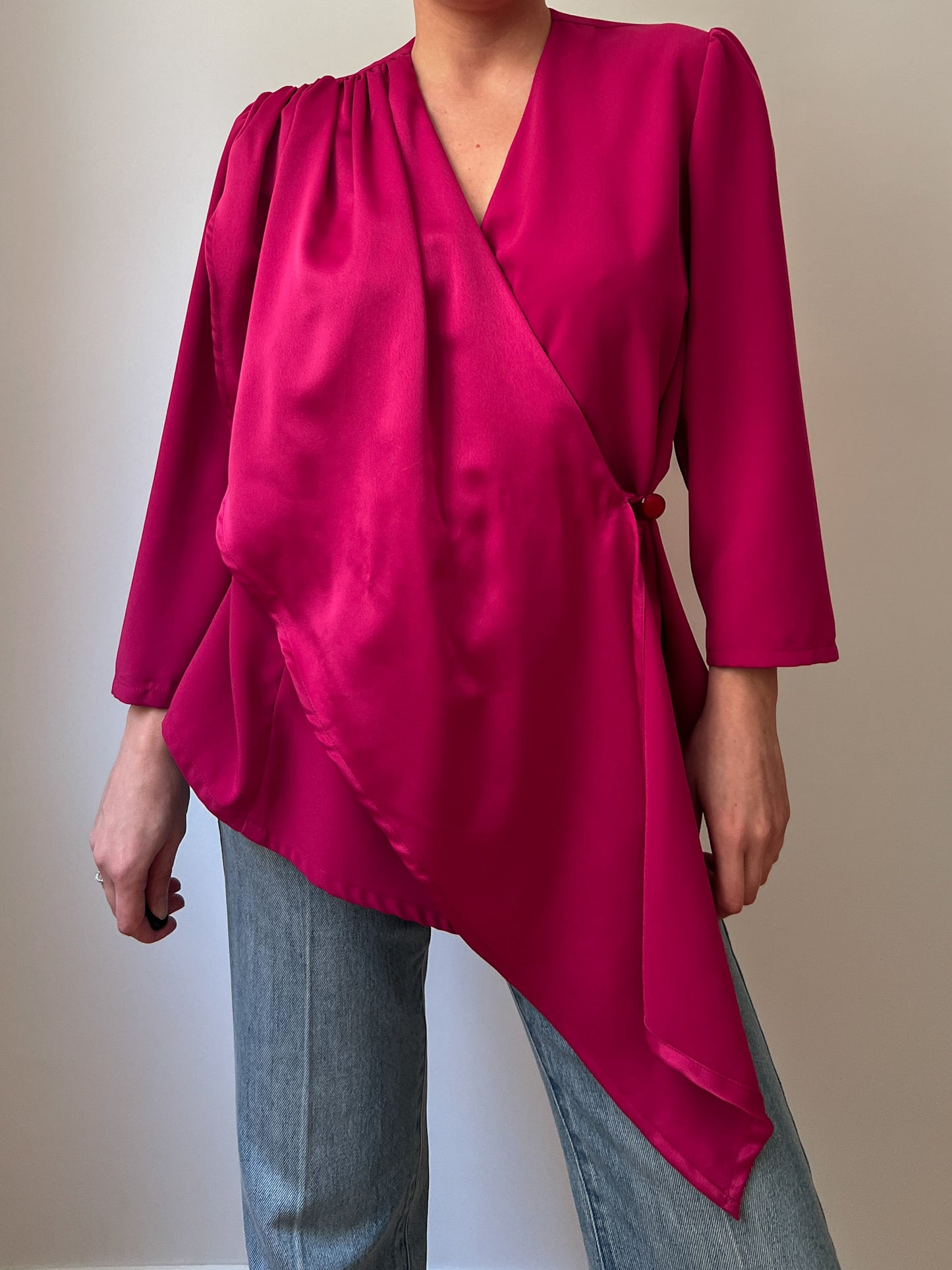 Pure silk cyclamen blouse