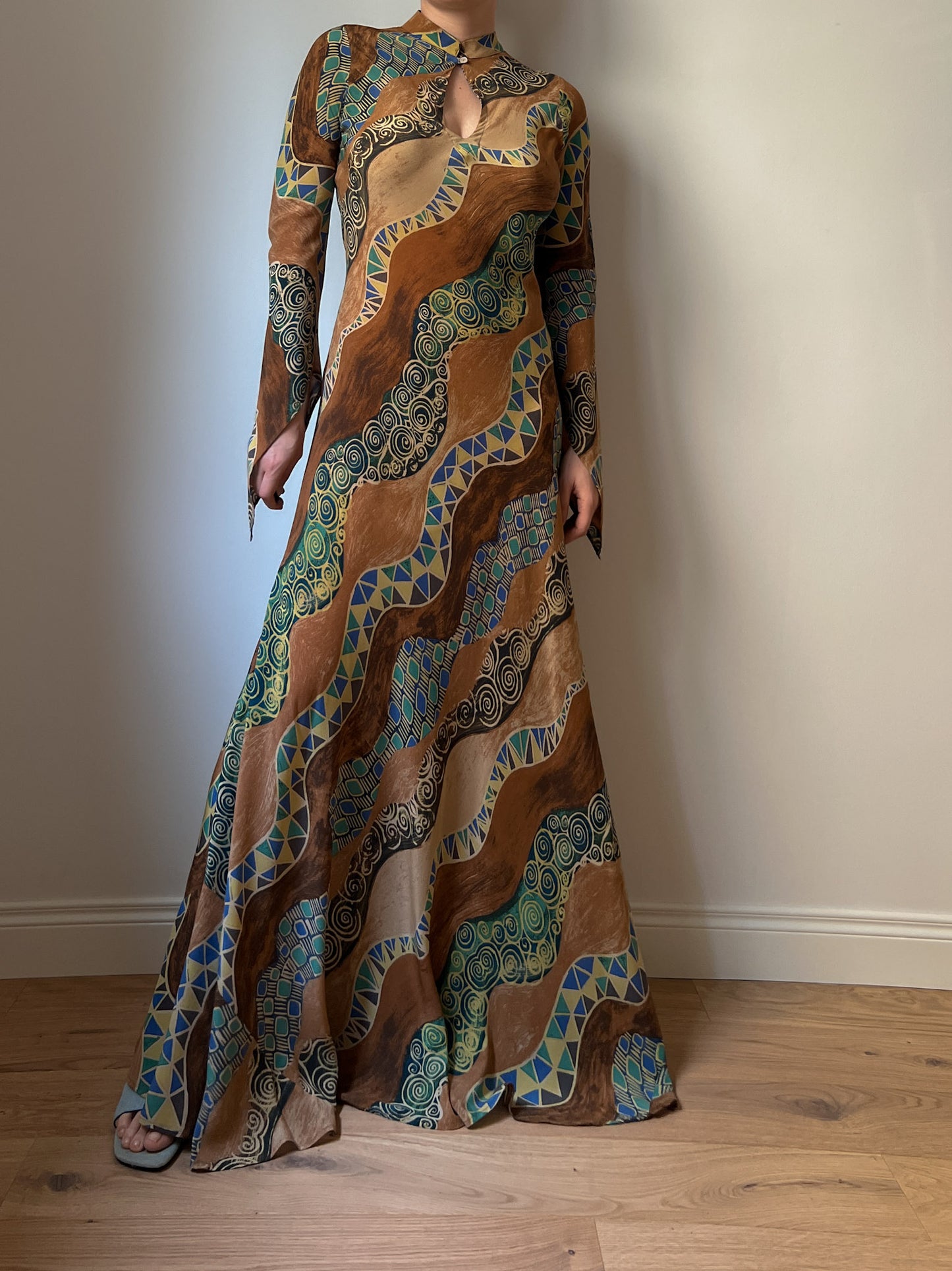 Pure silk long dress