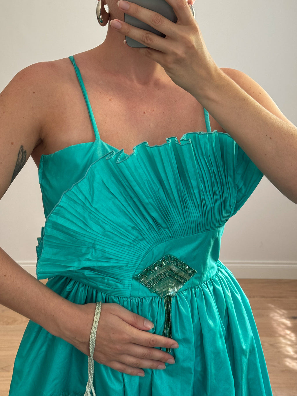Turquoise shell dress