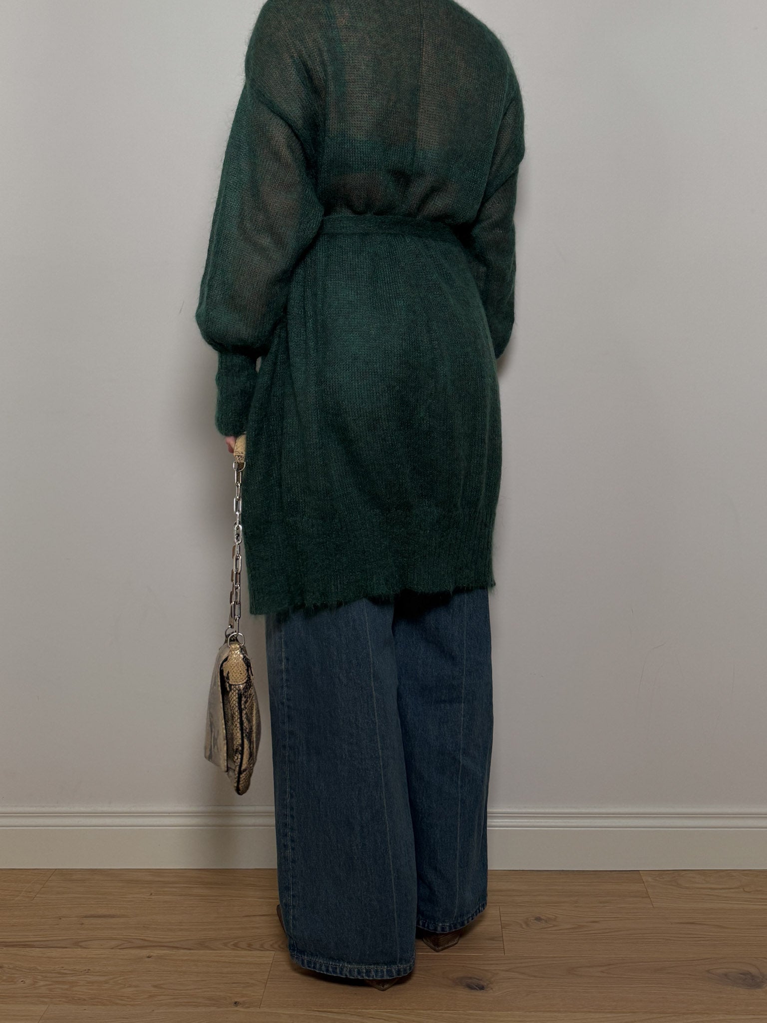 Mohair green maxi cardigan