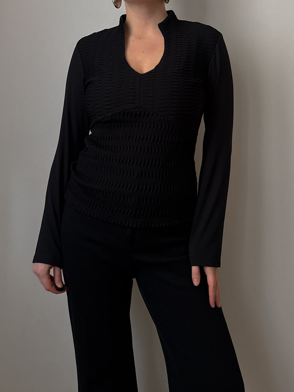 Stretch jersey black top