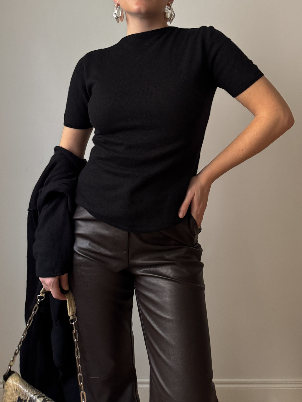 Pure cashmere black twin set