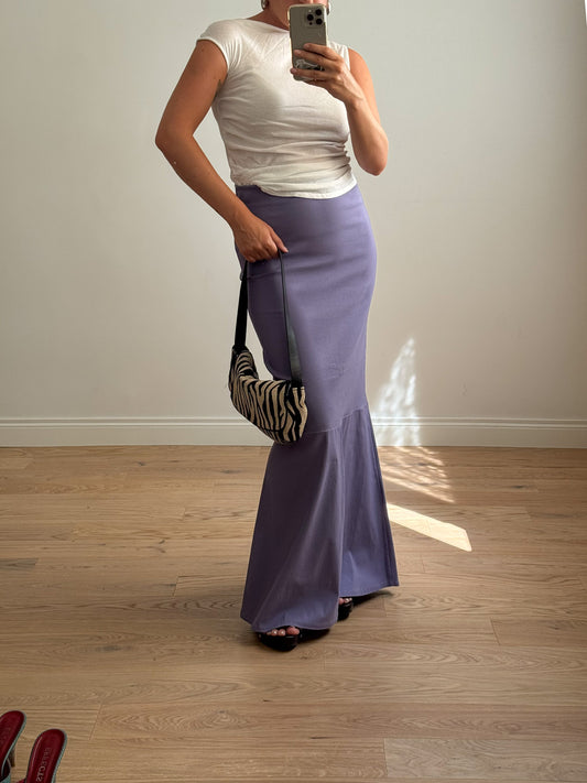 Strech lilac long skirt