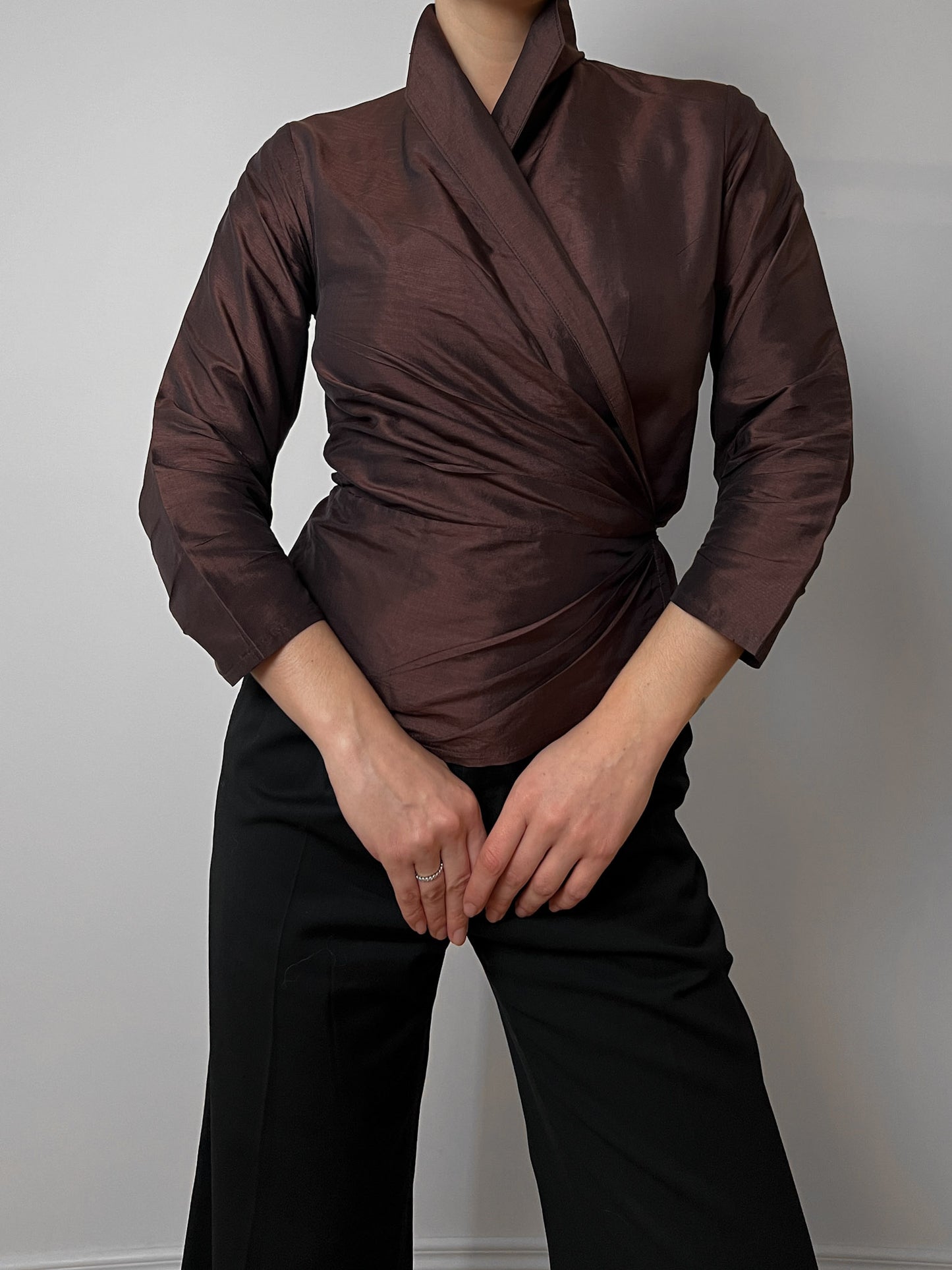 Pure silk brown blouse