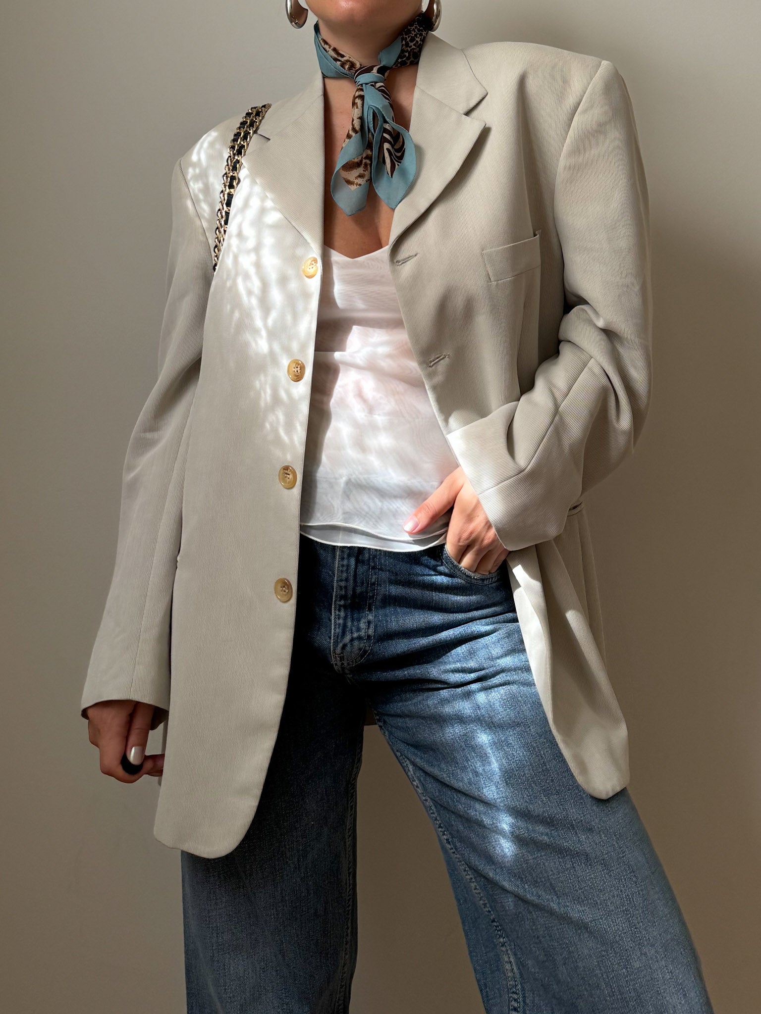Viscose blend ice blazer