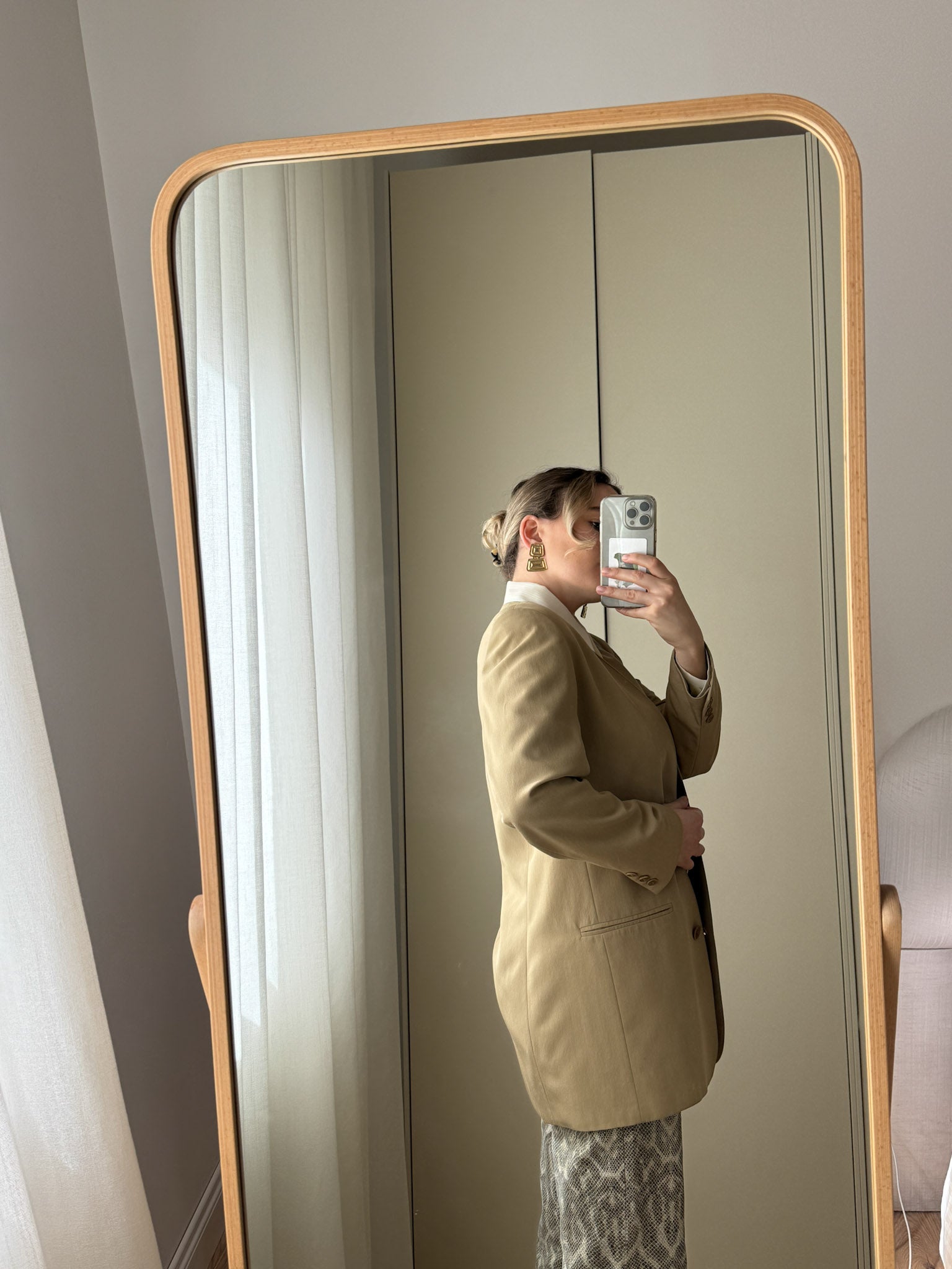 Viscose blend camel blazer