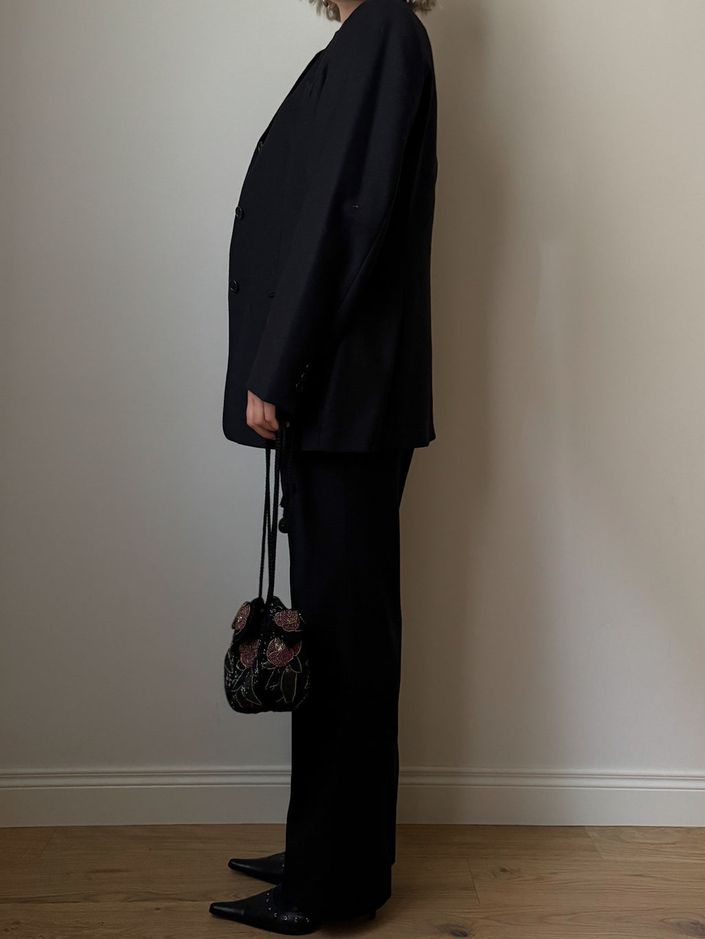 Pure wool black suit