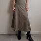 Pure virgin wool taupe long skirt