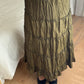 Flounced olive green skirt
