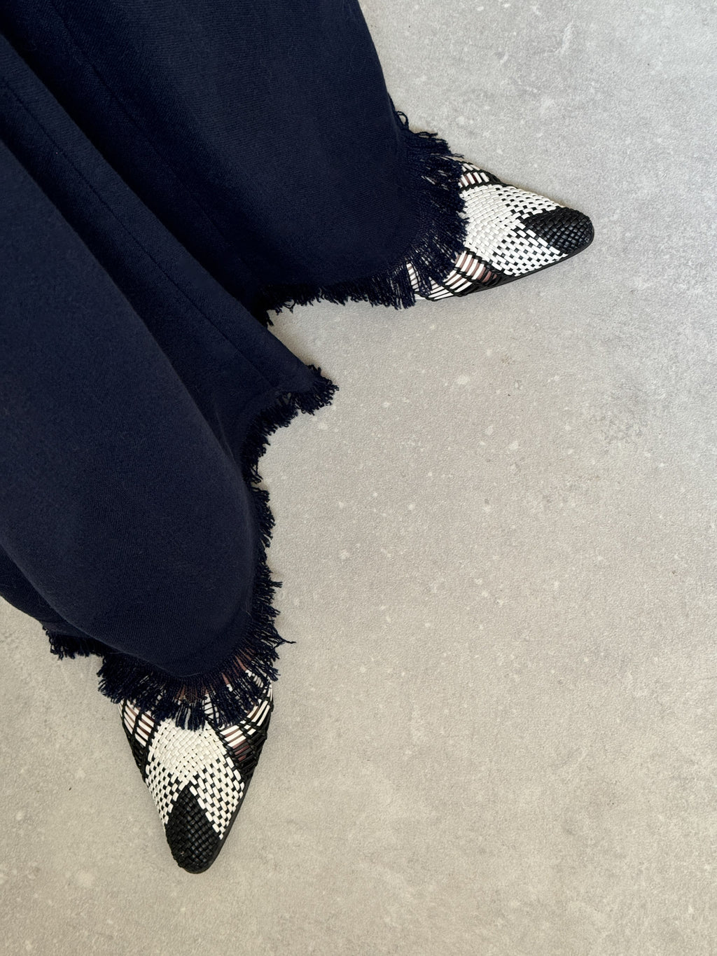 Linen and cotton blue pants