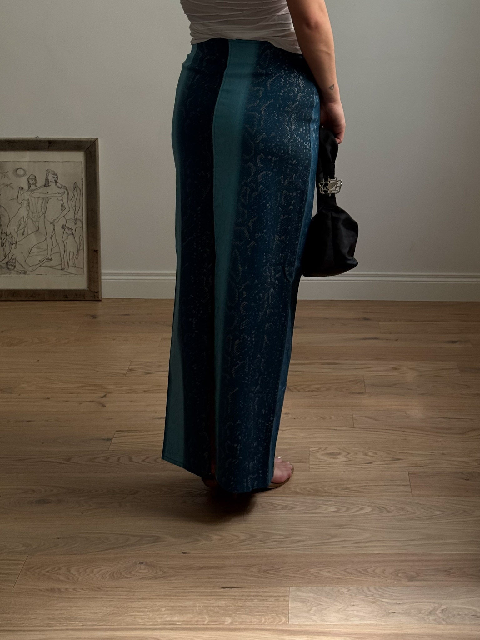 Denim animalier skirt