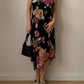 Viscose floral black dress