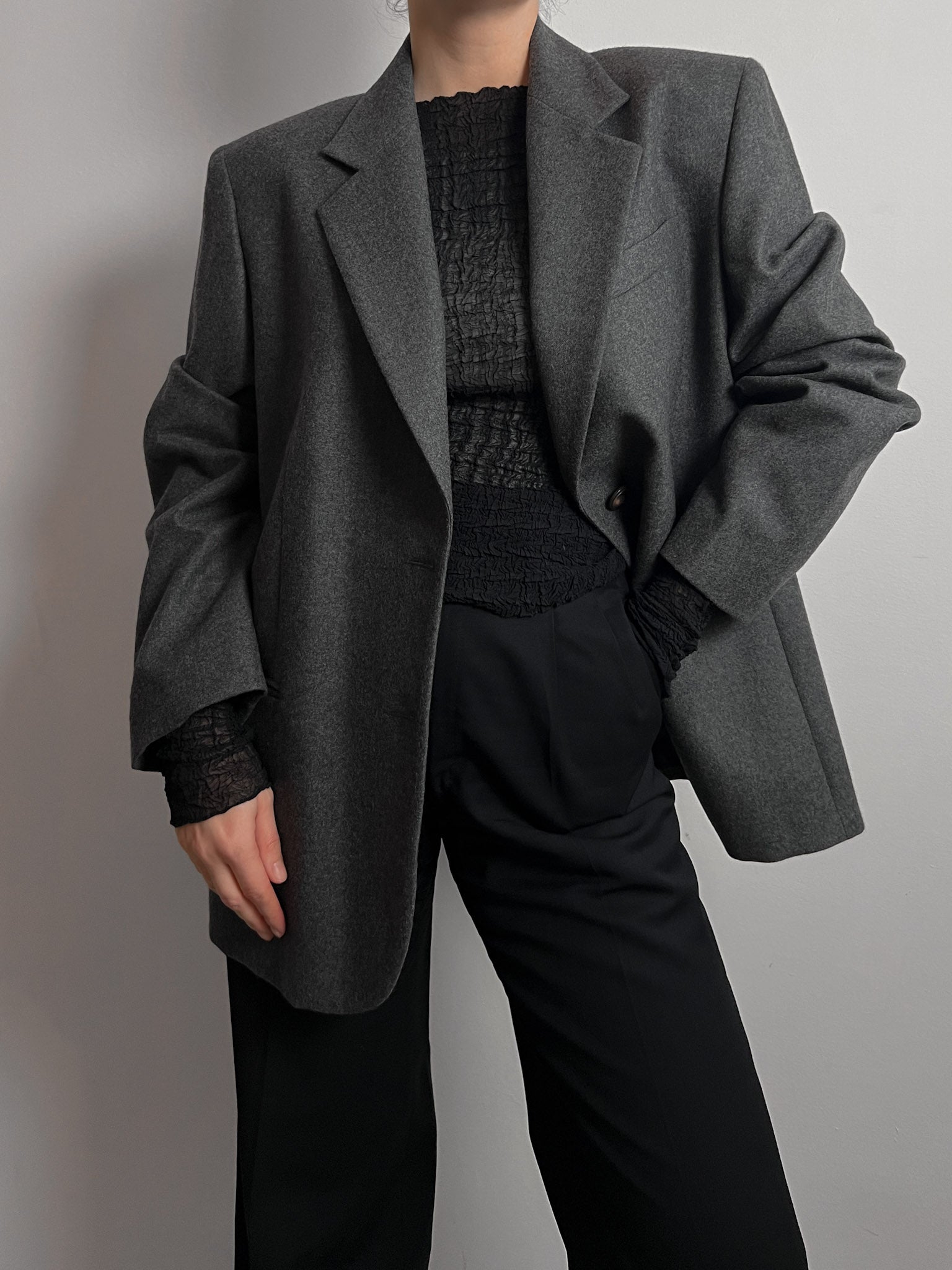 Pure virgin wool grey blazer