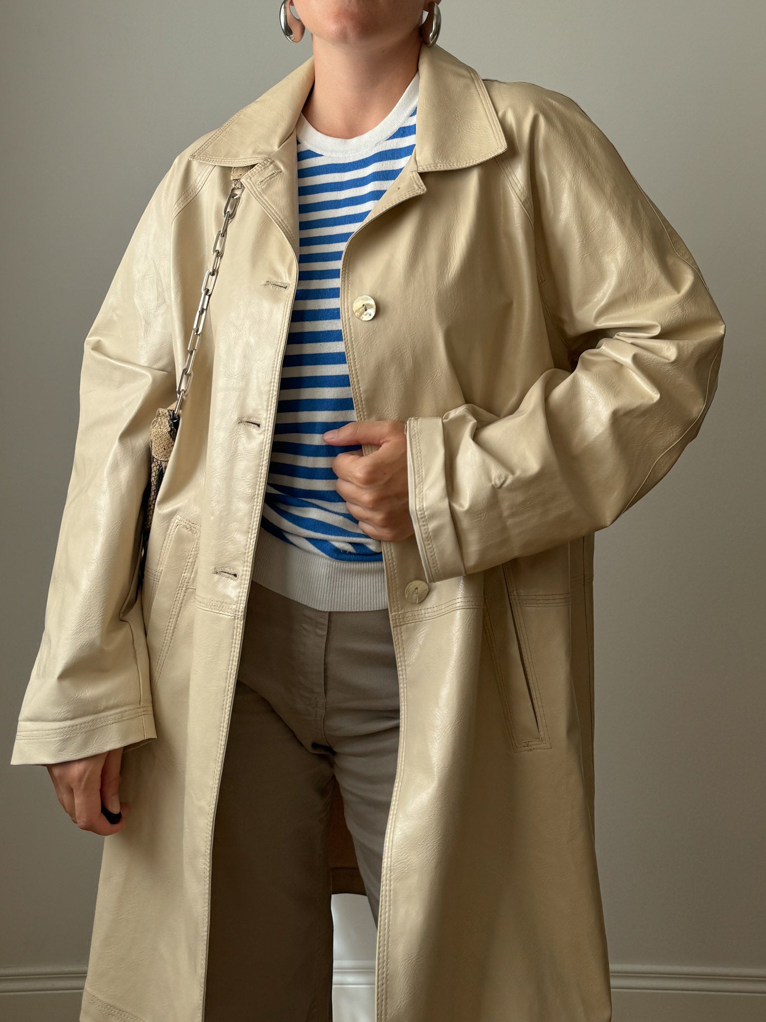 Cream raincoat