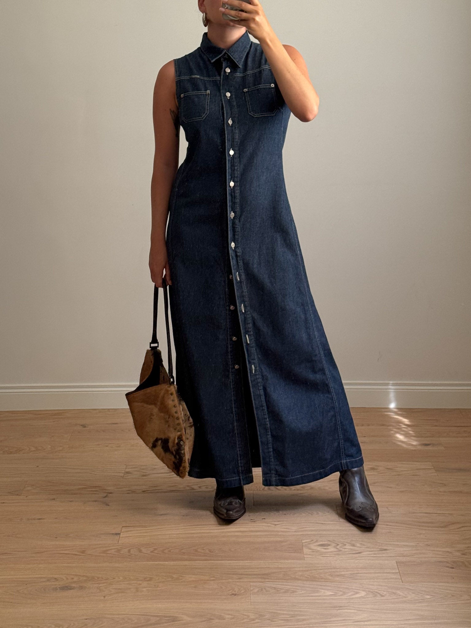 Rifle denim long dress