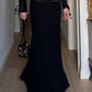 Pure wool black long skirt
