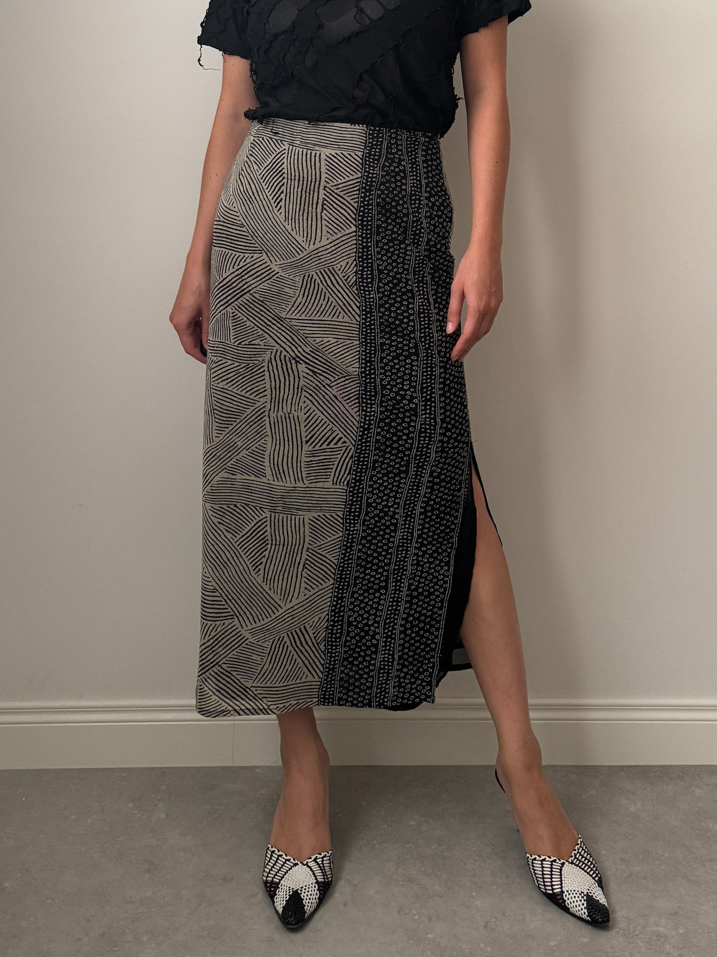 Mesh midi skirt