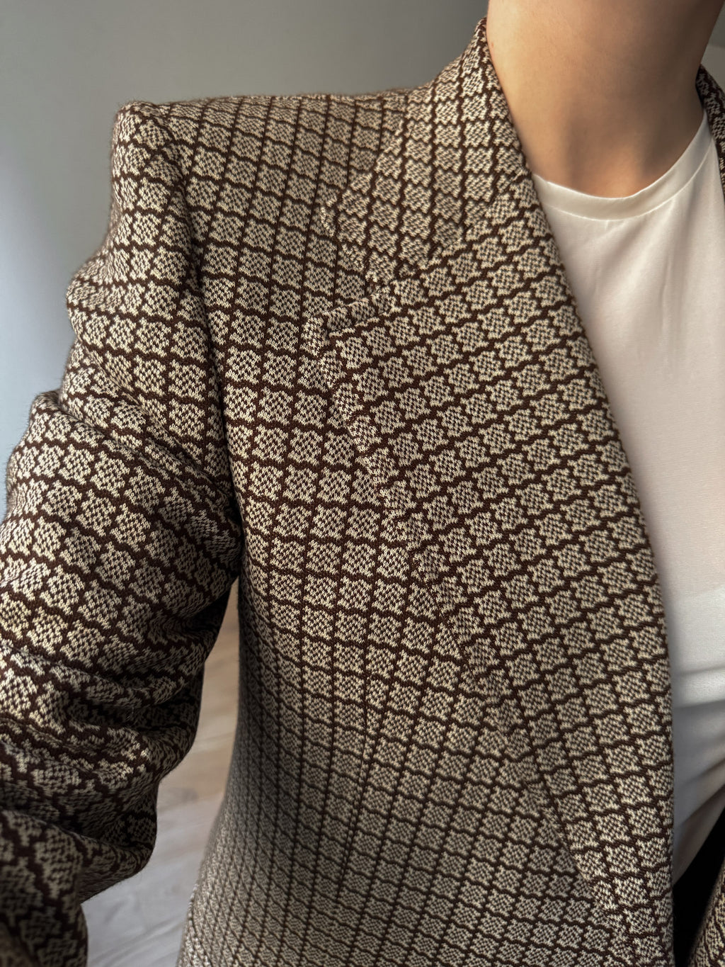 Pure wool jacquard blazer