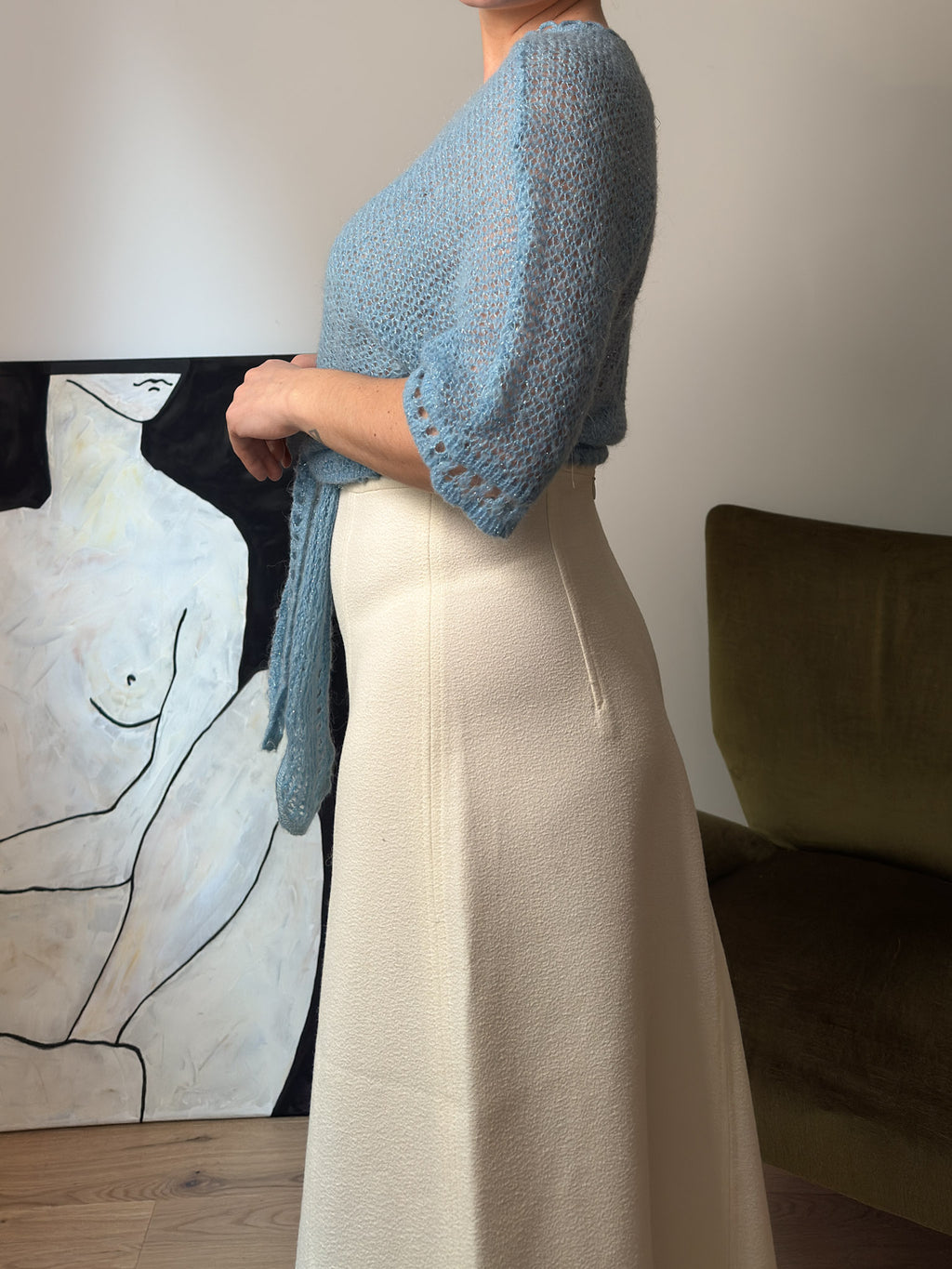 Wool blend sky top