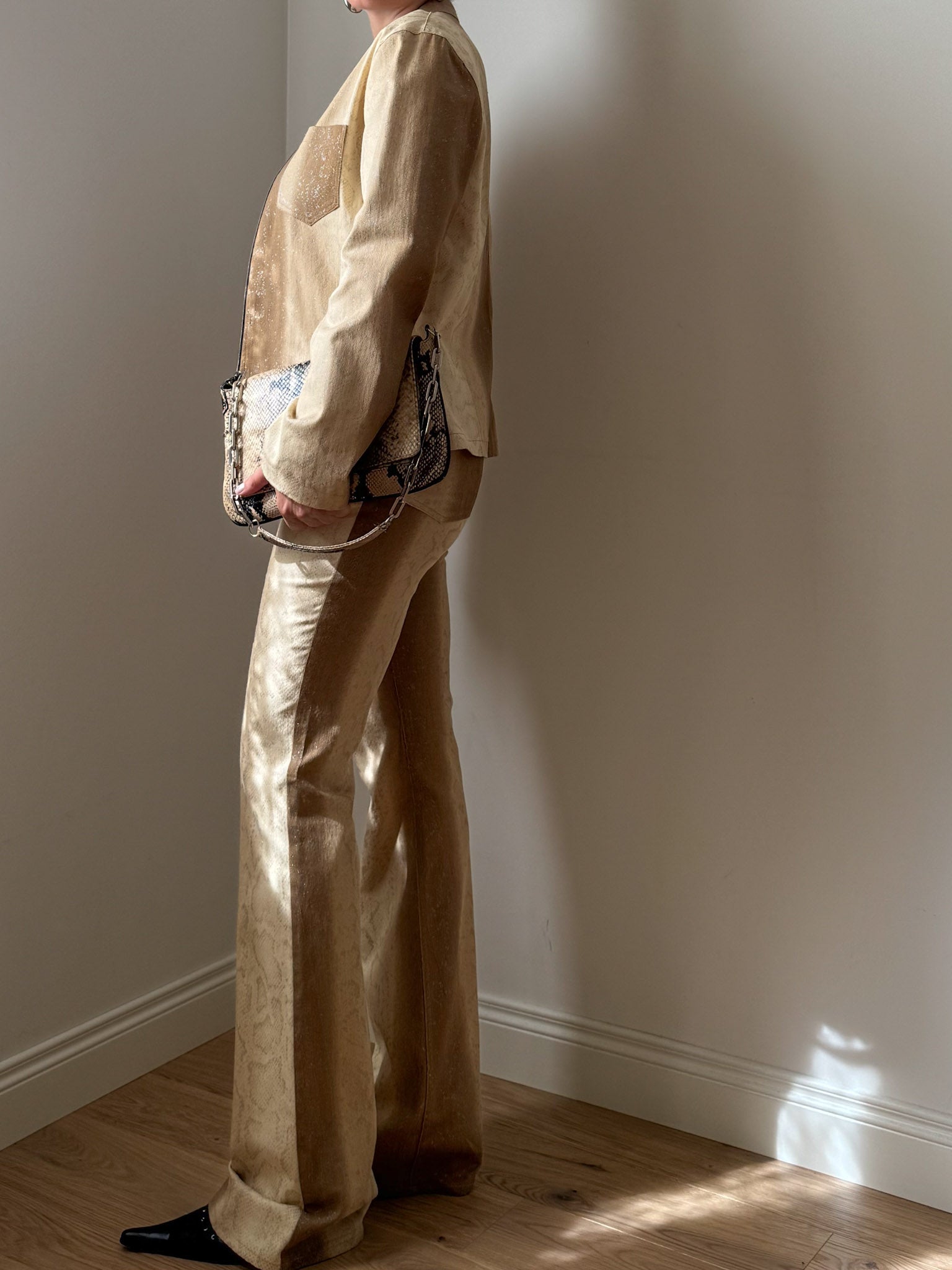 Denim animalier beige co-ord