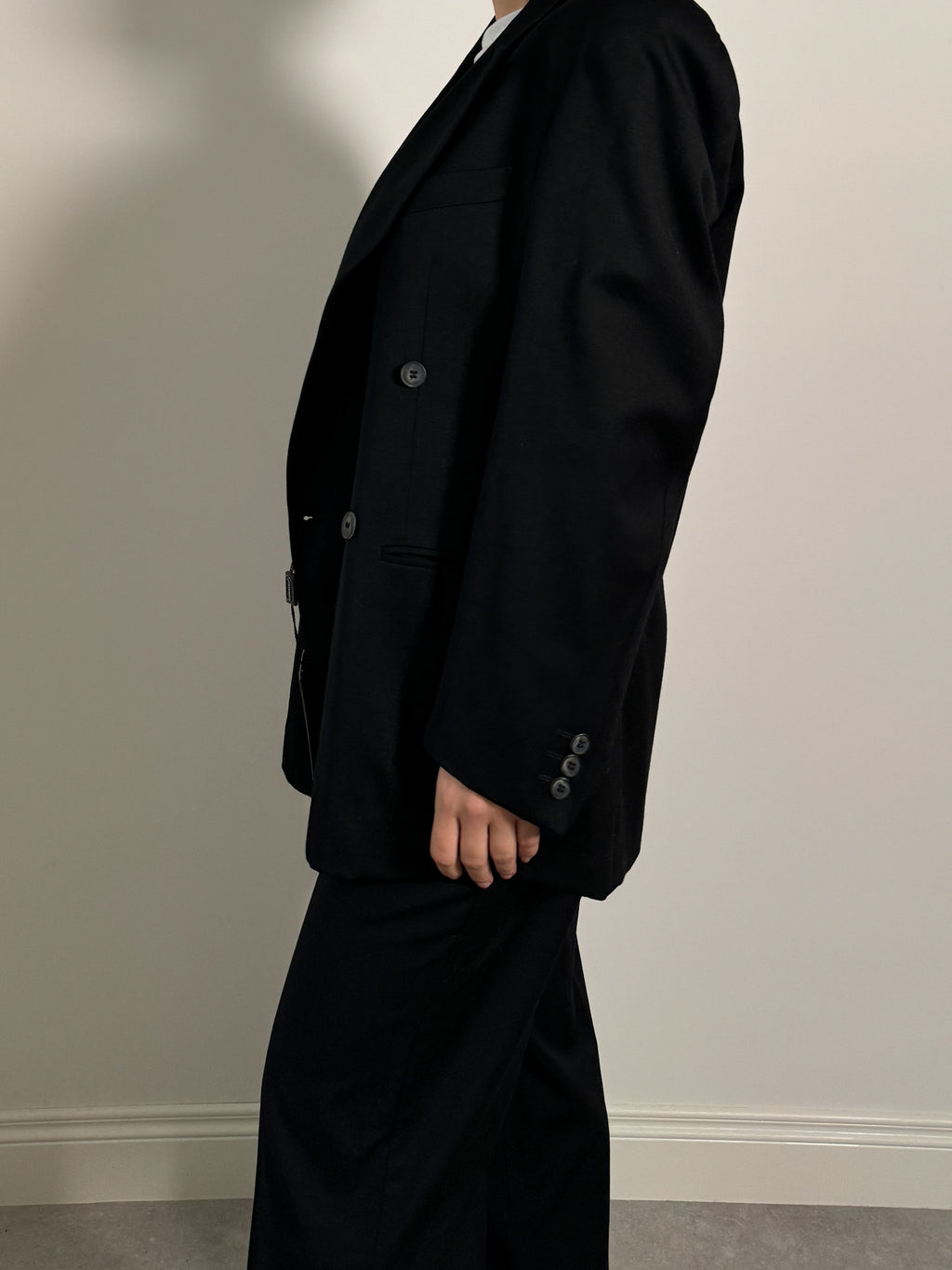 Pure wool black doublebreast blazer