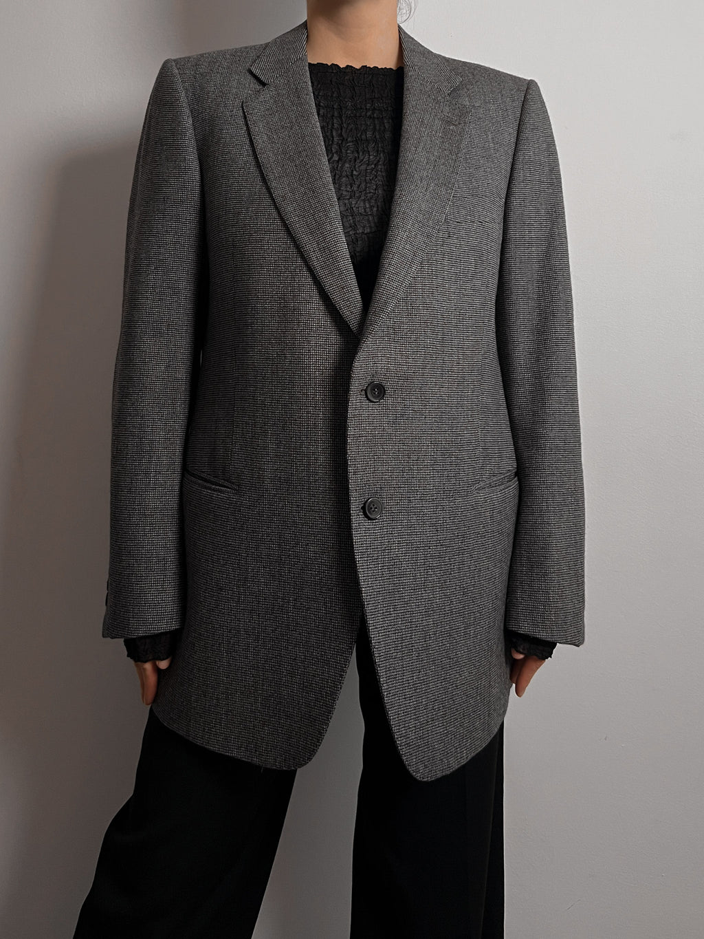 Pure wool check blazer