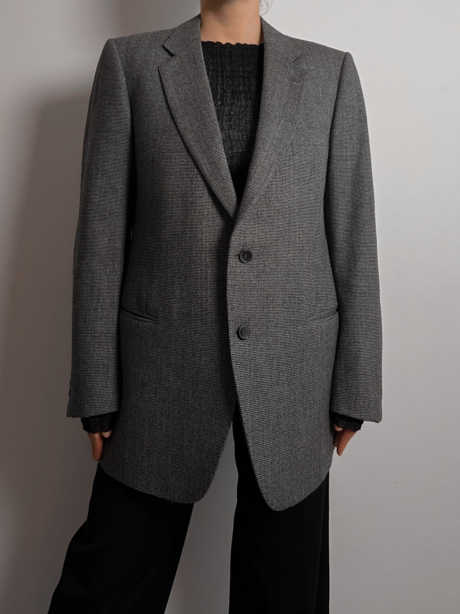 Pure wool check blazer