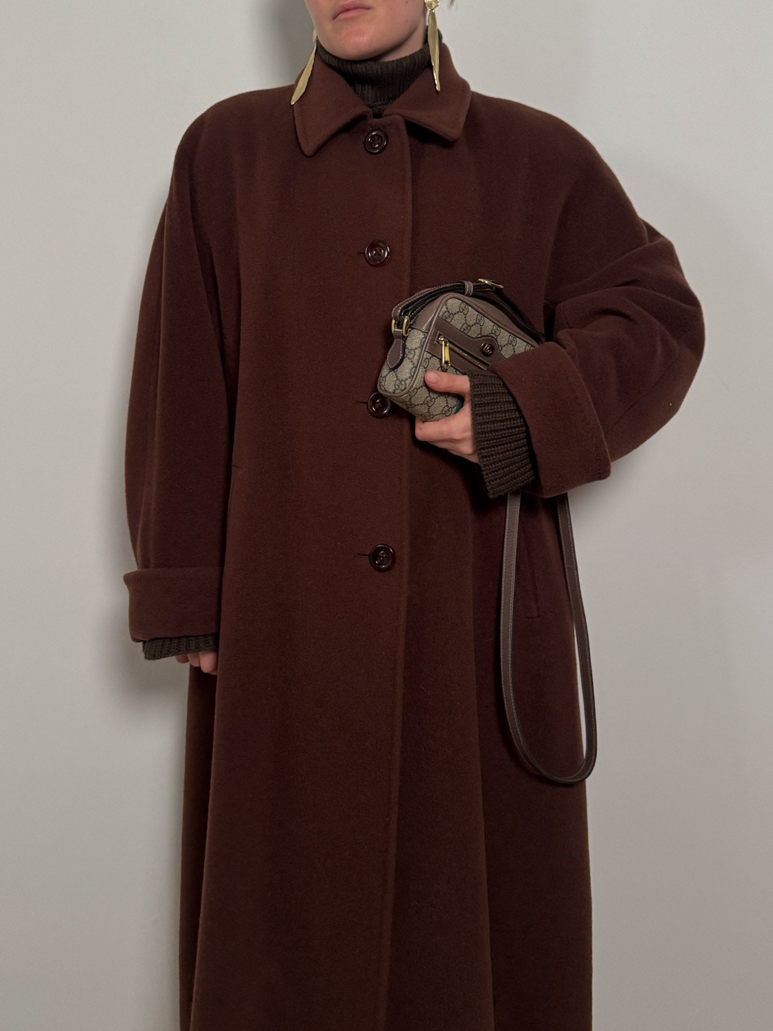 Wool and cashmere brown coat