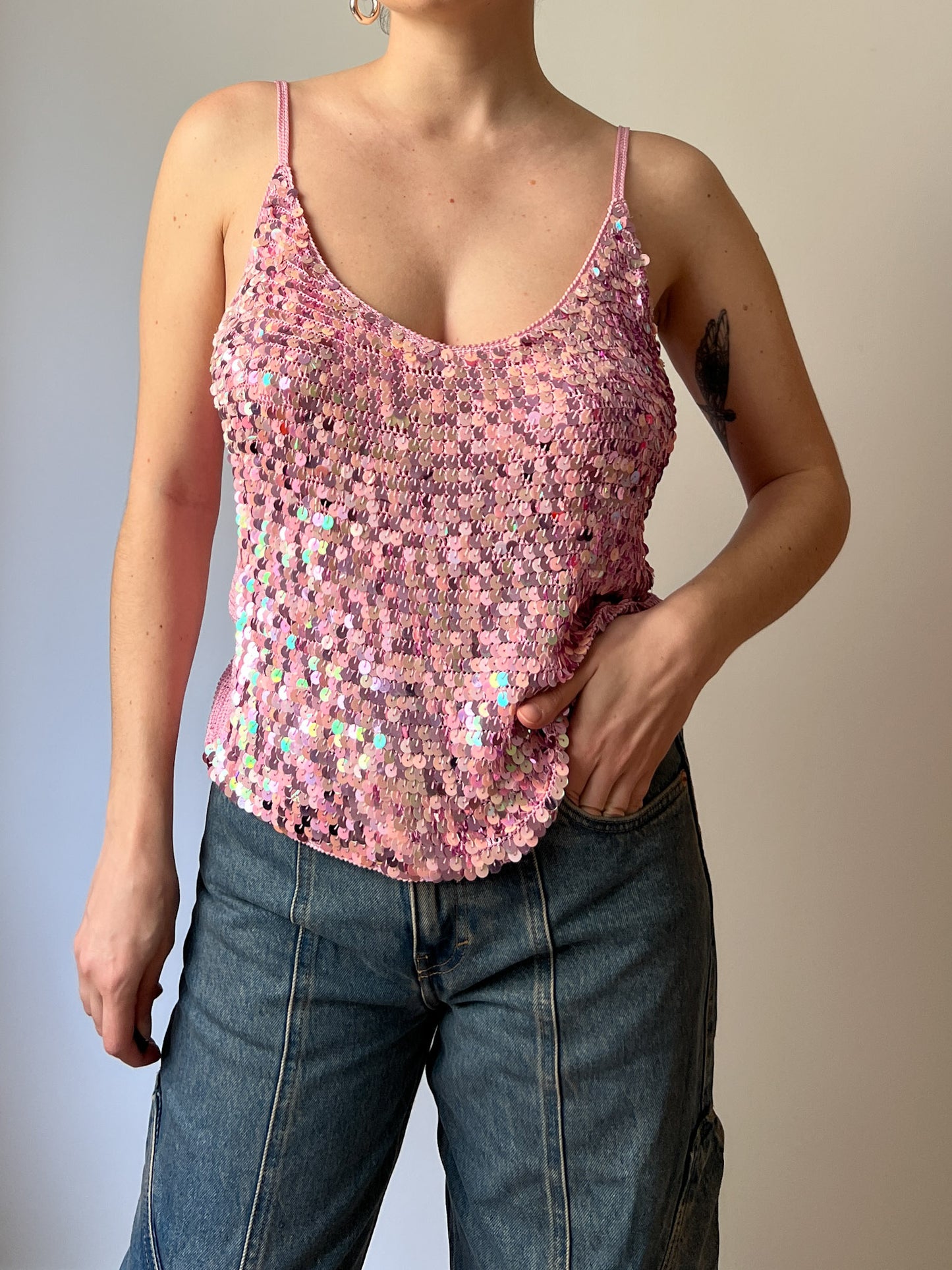 Sequins pink top