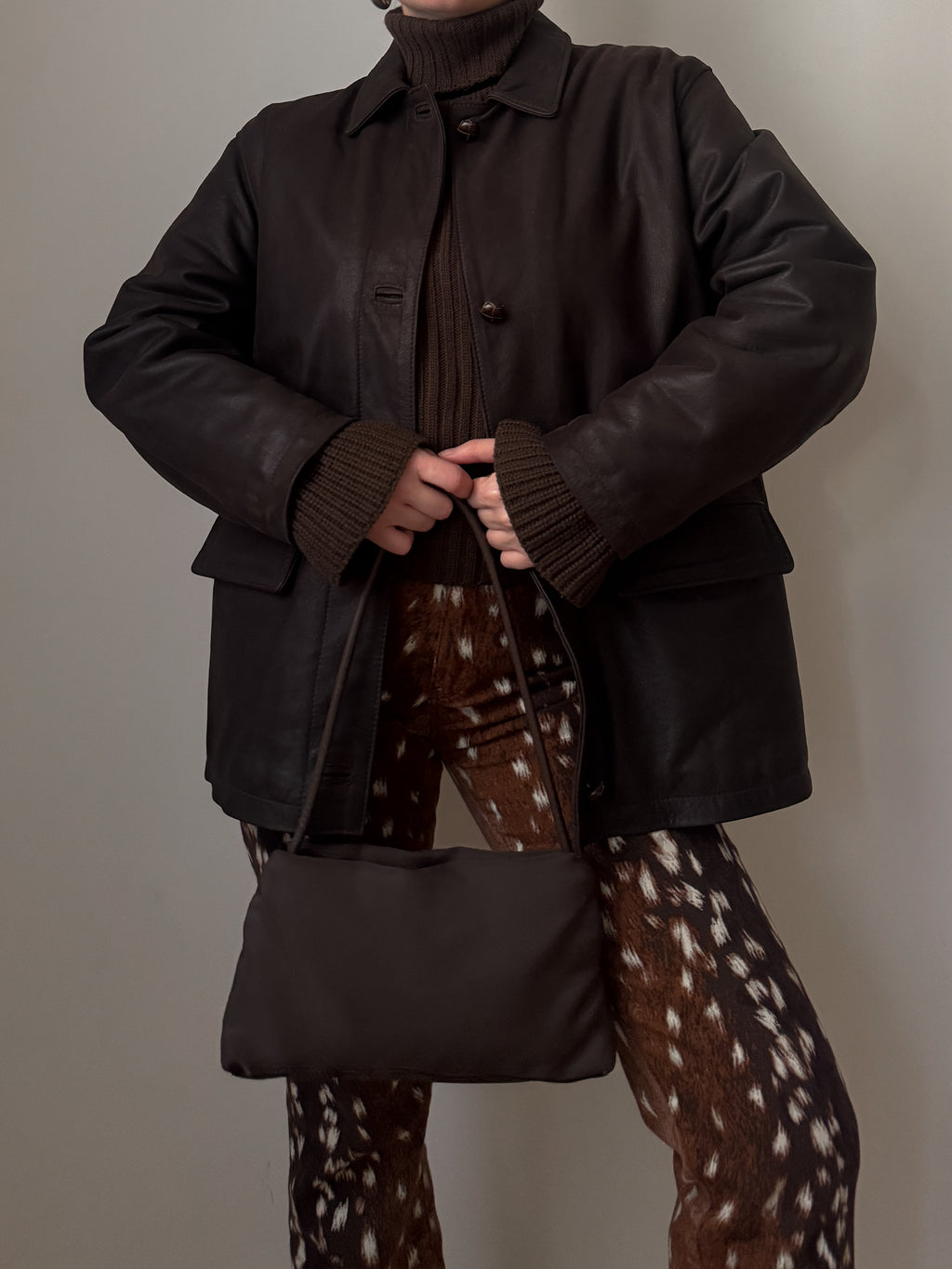Real leather chocolate jacket