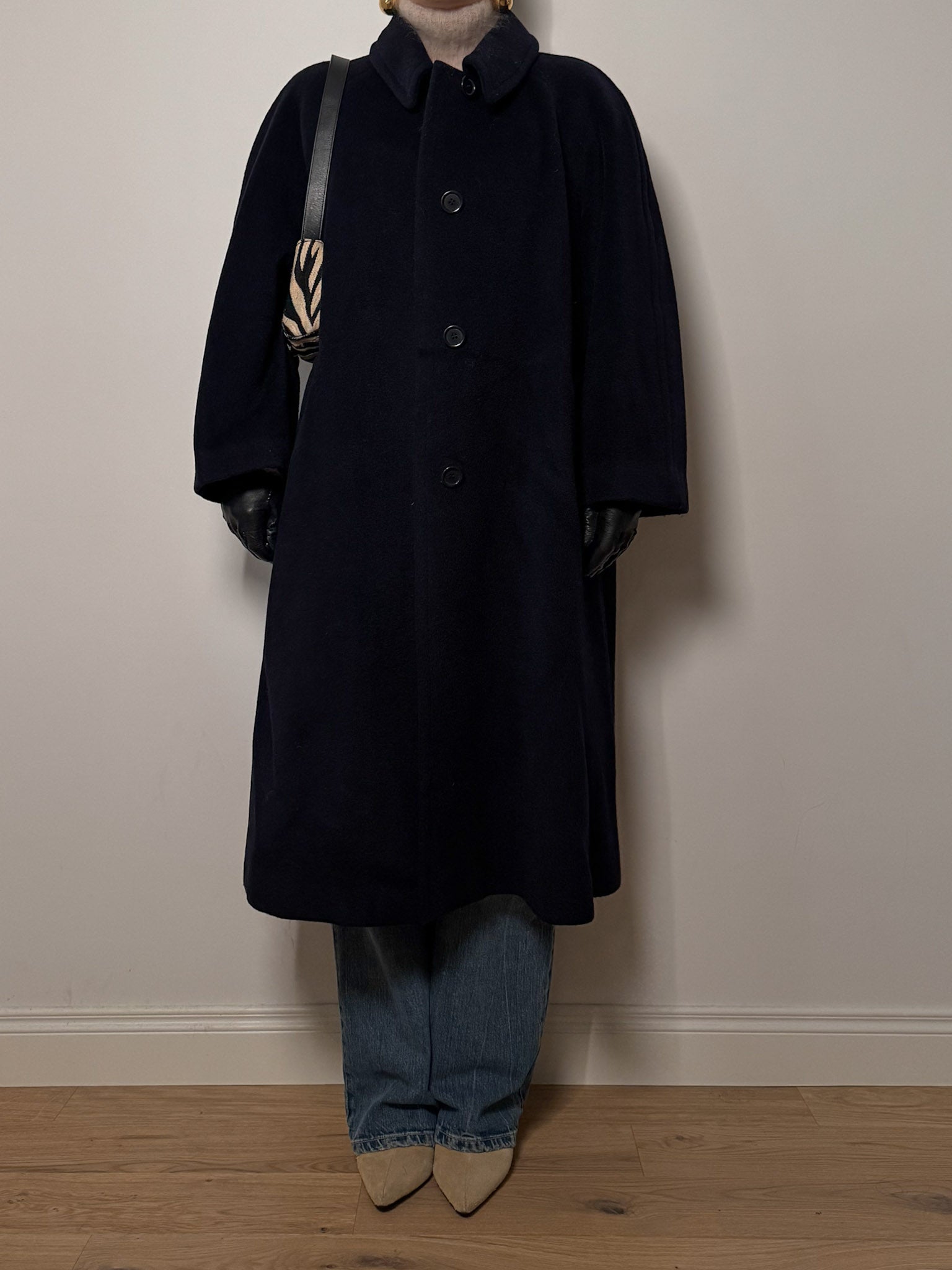 Wool, mohair and alpaca blue coat