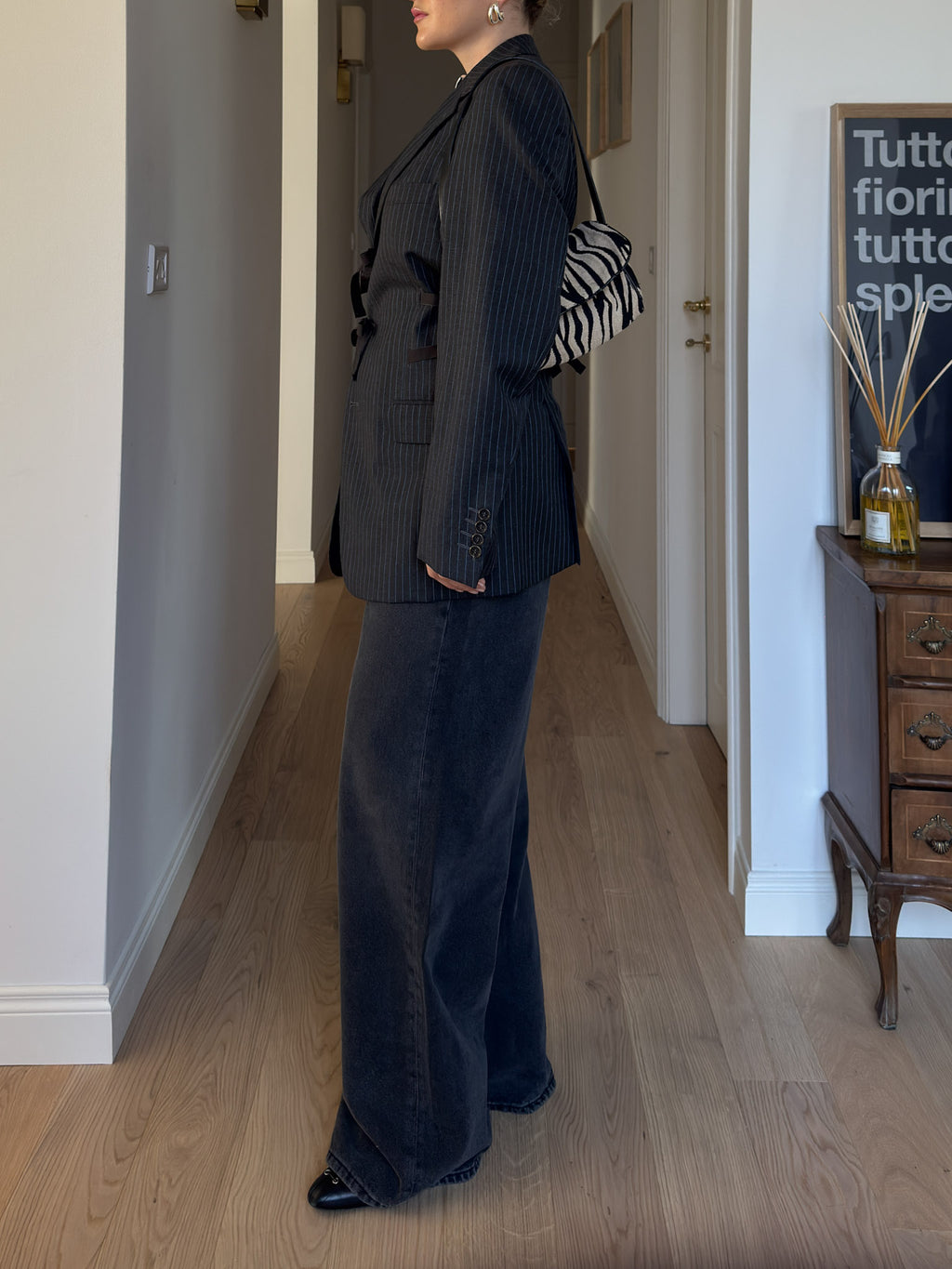 Brando pinestriped anthracite wool