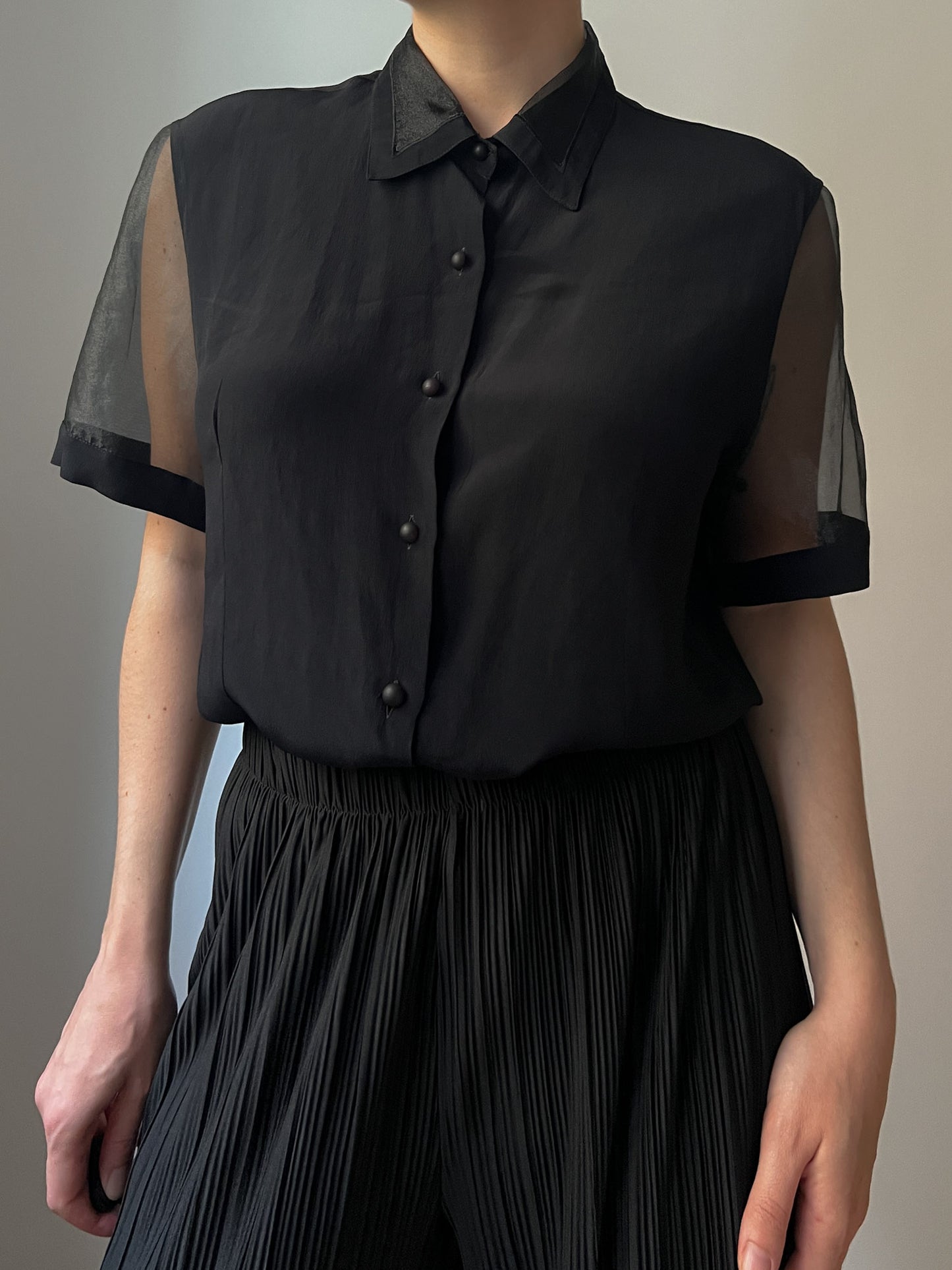 Silk blend black shirt