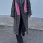 Pure wool check grey coat