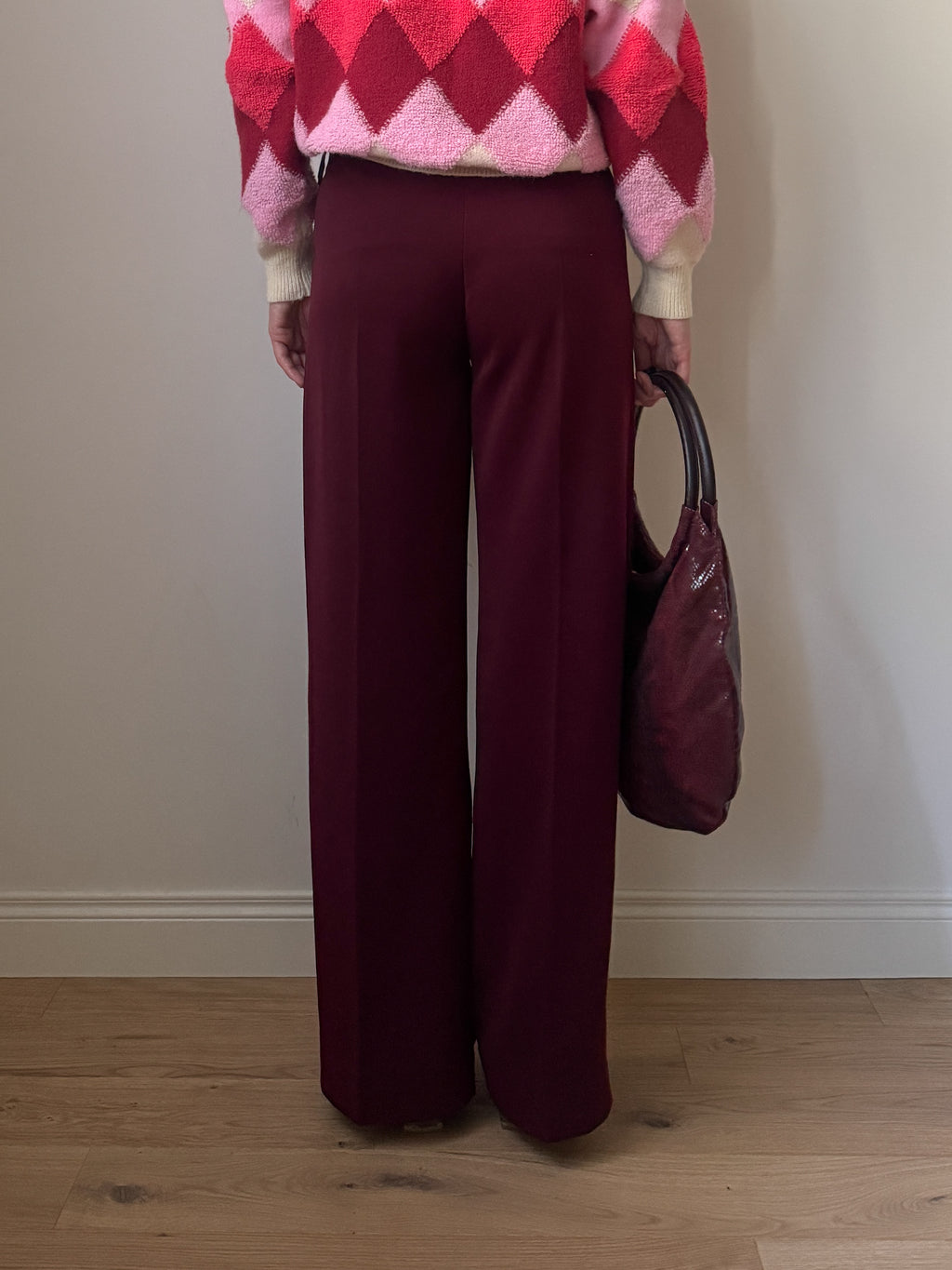 Rayon burgundy pants