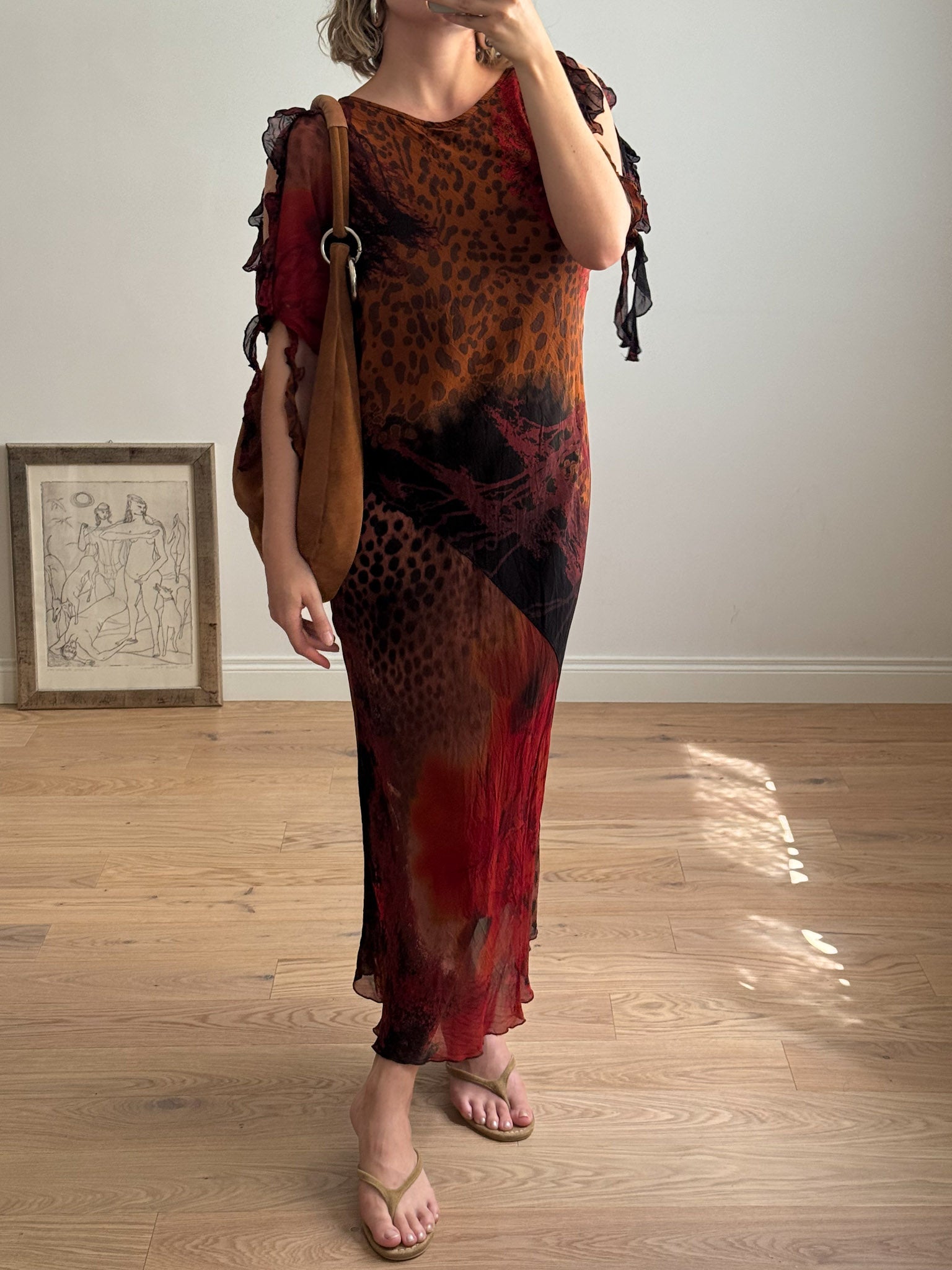 Pure viscose animalier dress