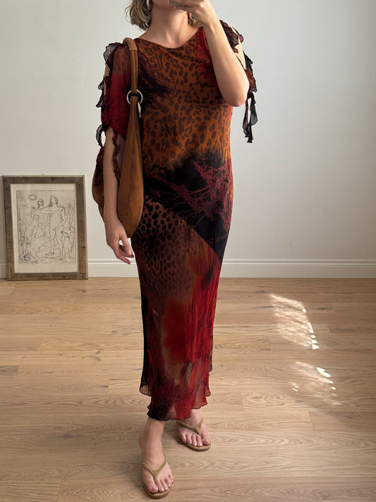 Pure viscose animalier dress