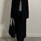 Wool and kid mohair black coat